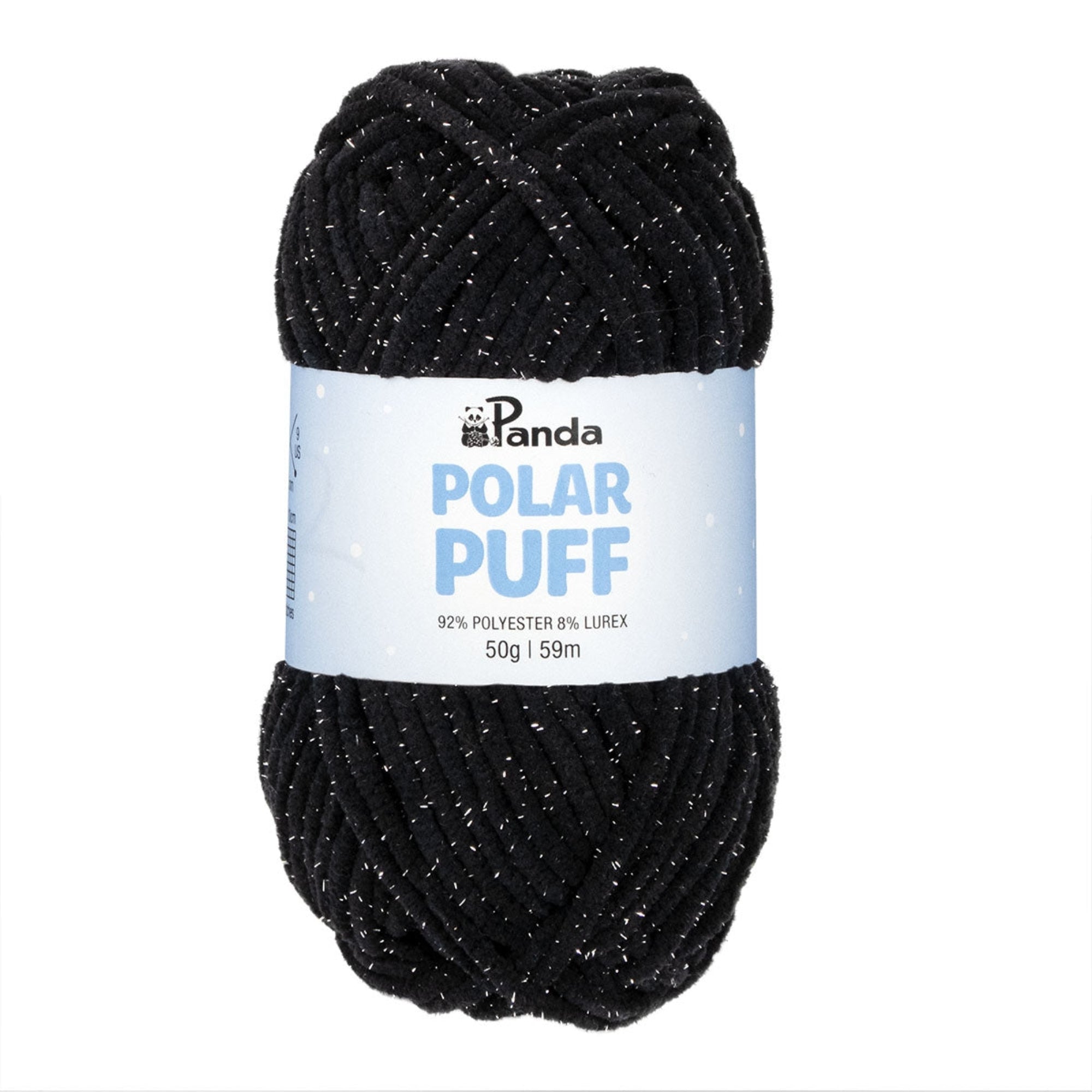 Panda Polar Puff Chenille Yarn 50g BLACK