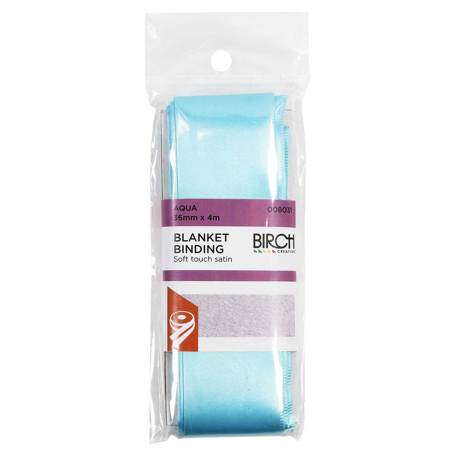 Birch Blanket Binding - Polycotton 36mm x 4 Metre Aqua