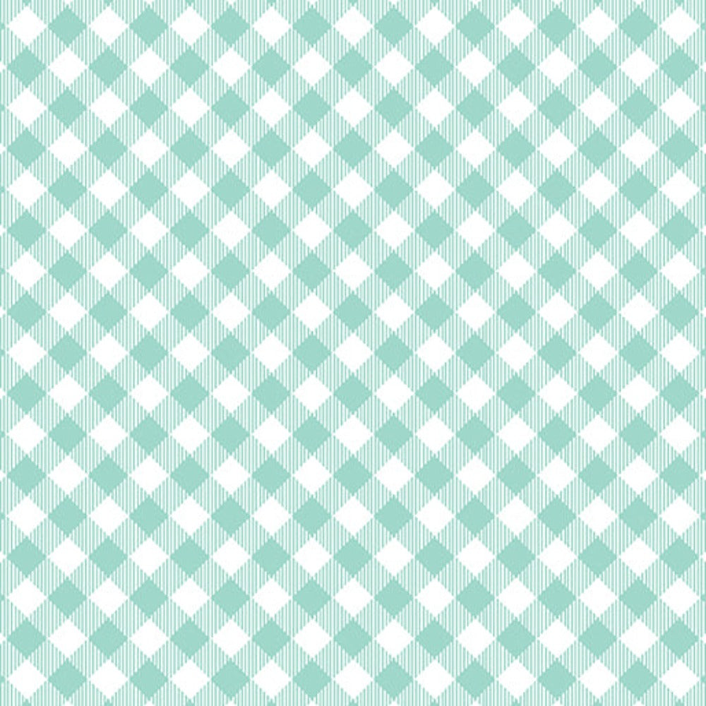Enjoy the Ride Gingham Plaid Aqua Kanvas Studio 14274-80