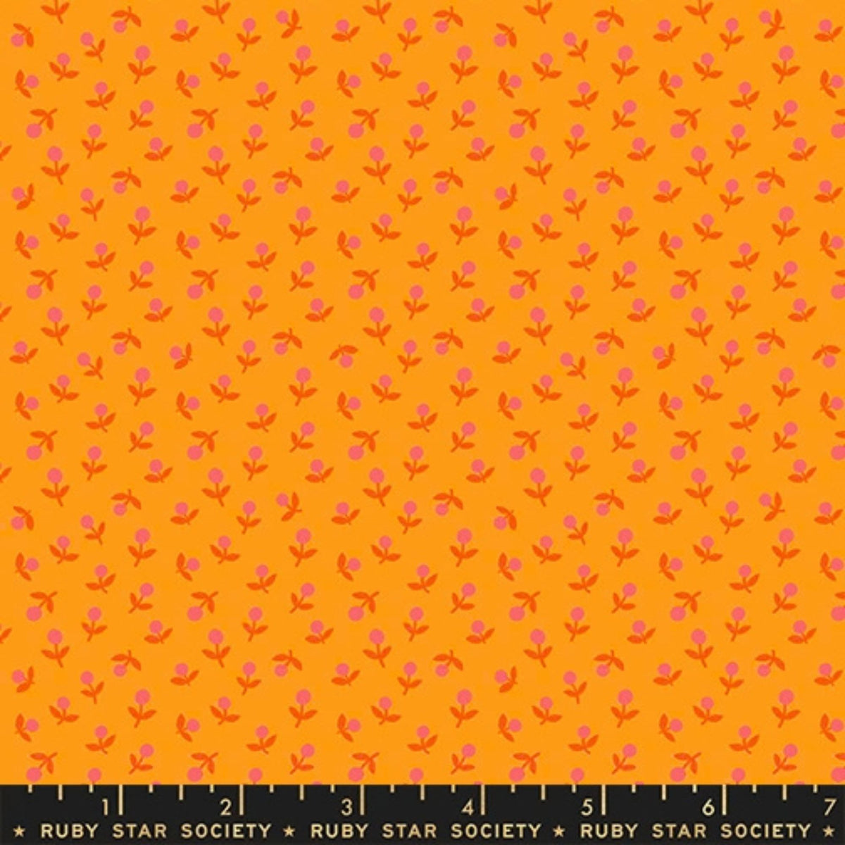 1 800 Calico Sprout Ditsy Floral Blender Retro Cheddar by Alexia Abegg Retro Ruby Star Society RS4103 25 RULER
