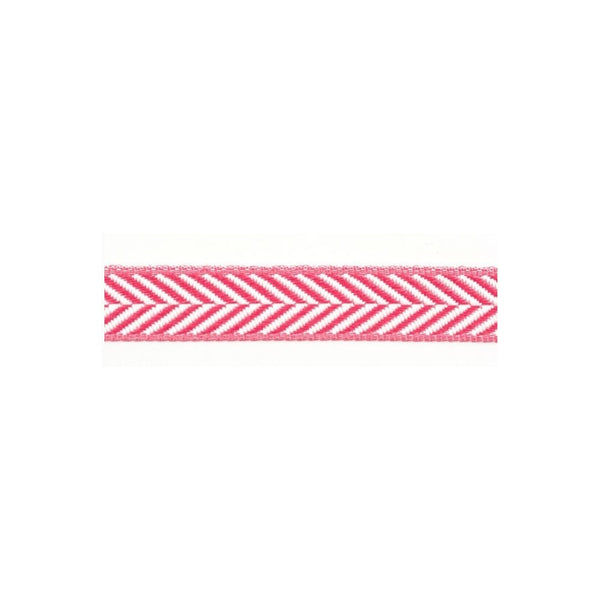Herringbone (Fischgrat) Ribbon in Fushia Pink 25mm wide