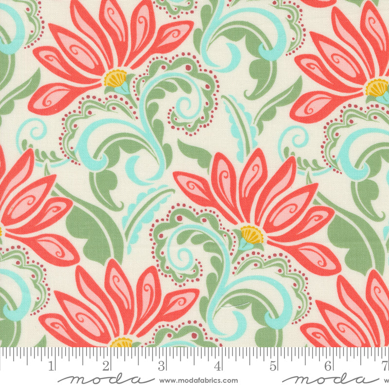 Tango - Kate Spain- Tango Valencia Cream Tangerine 27331 11 - Moda Fabrics