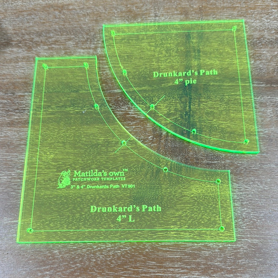 Matilda's Own: Drunkards Path Acrylic Templates 4in Only