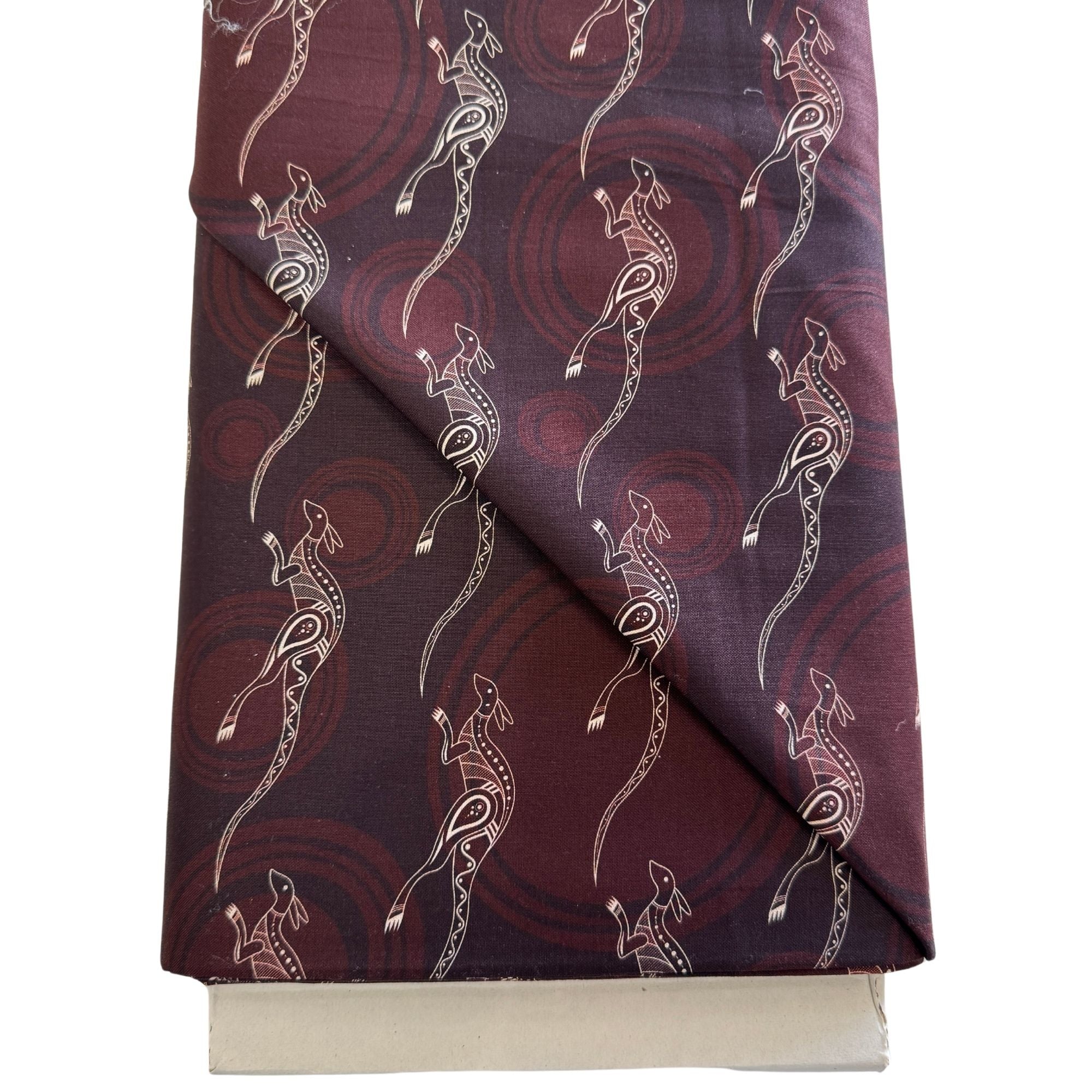 Aussie Allovers Leaping Kangeroos Burgundy 4031C