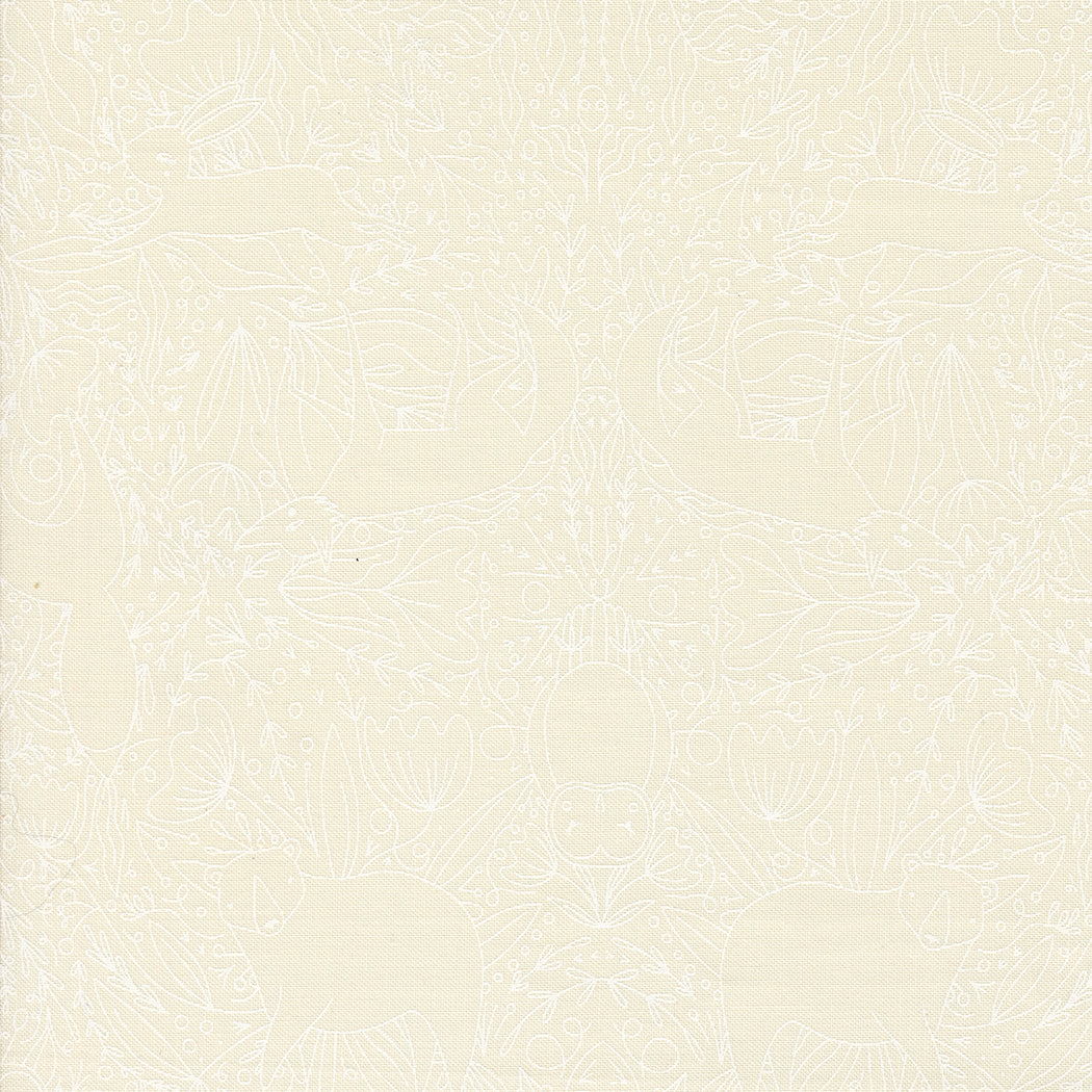 Gingiber - Woodland Wonder - Novelty Animals Frolicing in Cloud White 48395 31