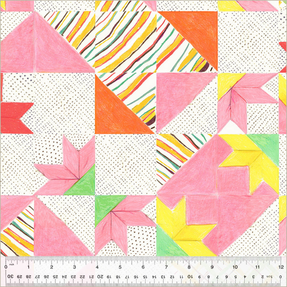 Heather Ross By Hand Bees Quilt White 54248D-1