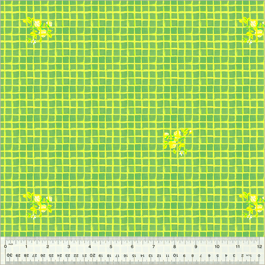 Heather Ross By Hand Windowpane Green 54256D-10