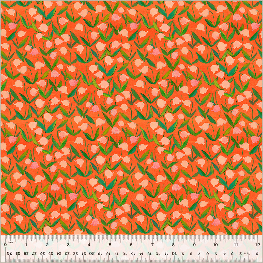 Heather Ross By Hand Flowerbed Tangerine 54257D-12