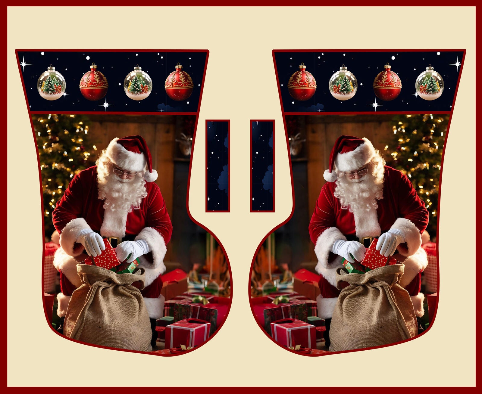 Santa in OZ - Christmas Stocking Panel 4107E