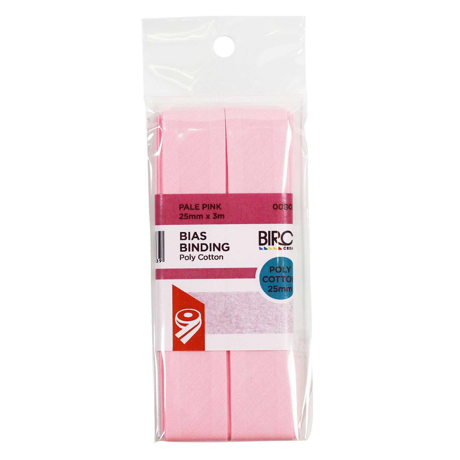 Birch Bias Binding - Polycotton 25mm x 3m PALE PINK