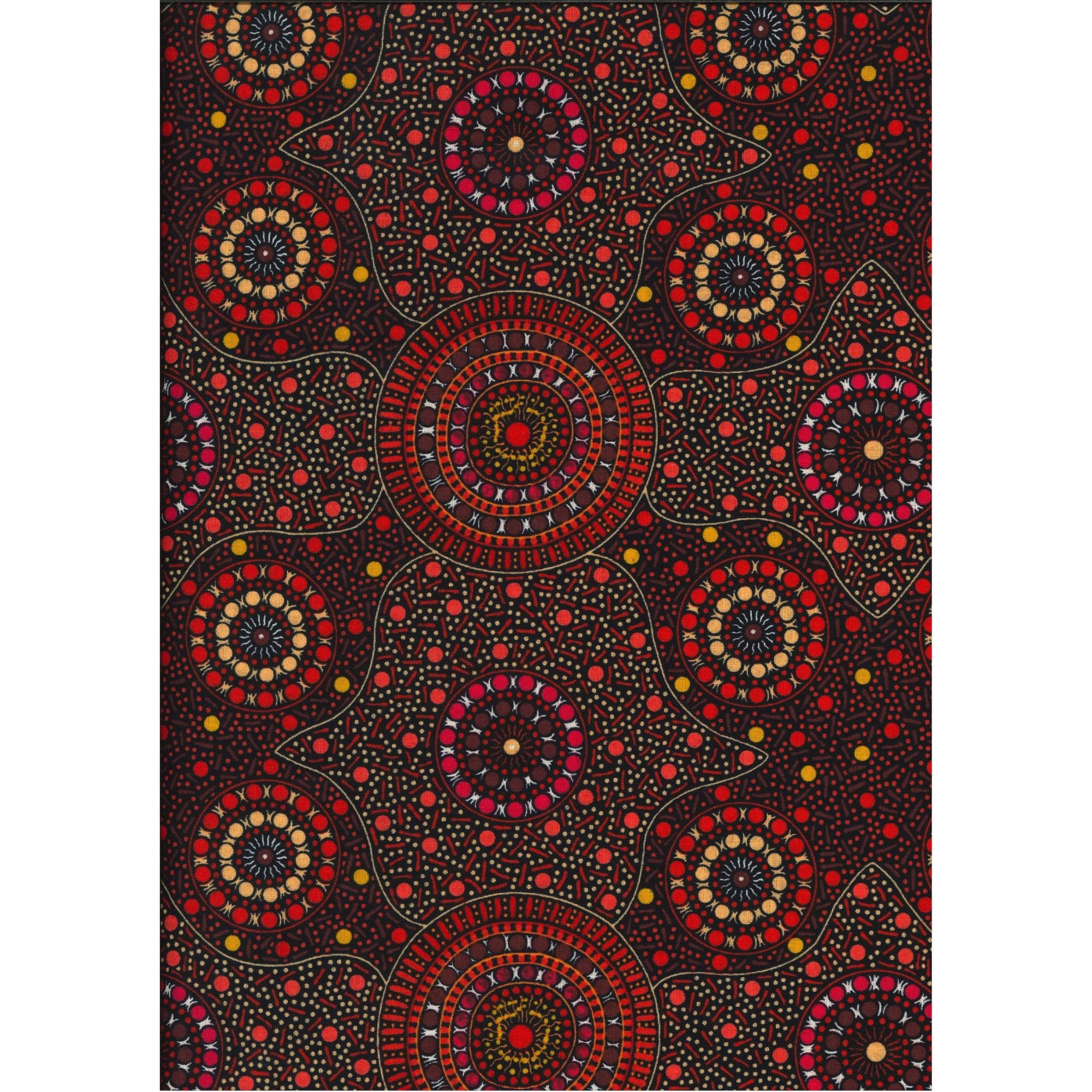 Aboriginal Design: Waterhole And Riverbed Flame Orange by Cathy Turner