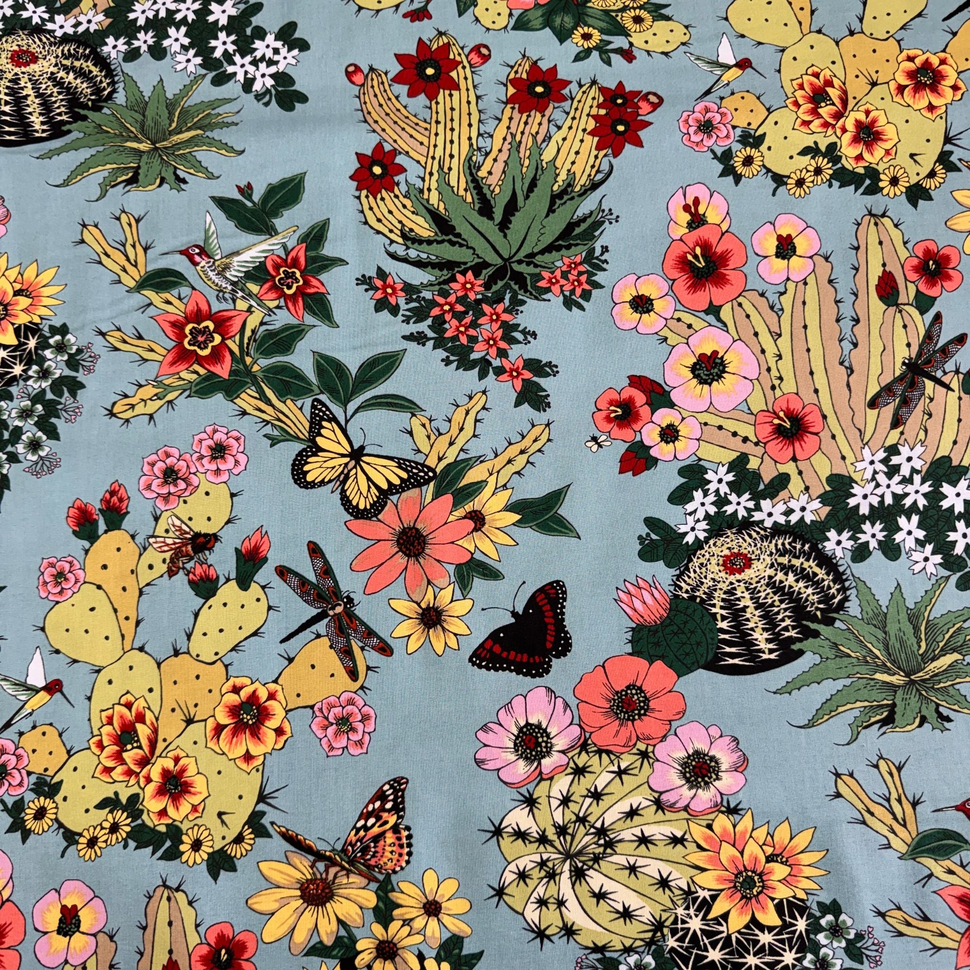 Alexander Henry Fabrics: Folklorico Hacienda Cactus Chambray 8862C