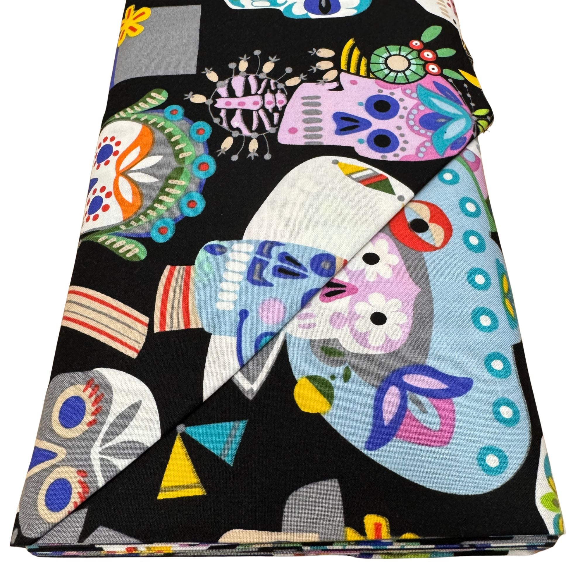 Alexander Henry Fabrics: Forklorico Carita Calaveras Skulls Black 8810C BOLT
