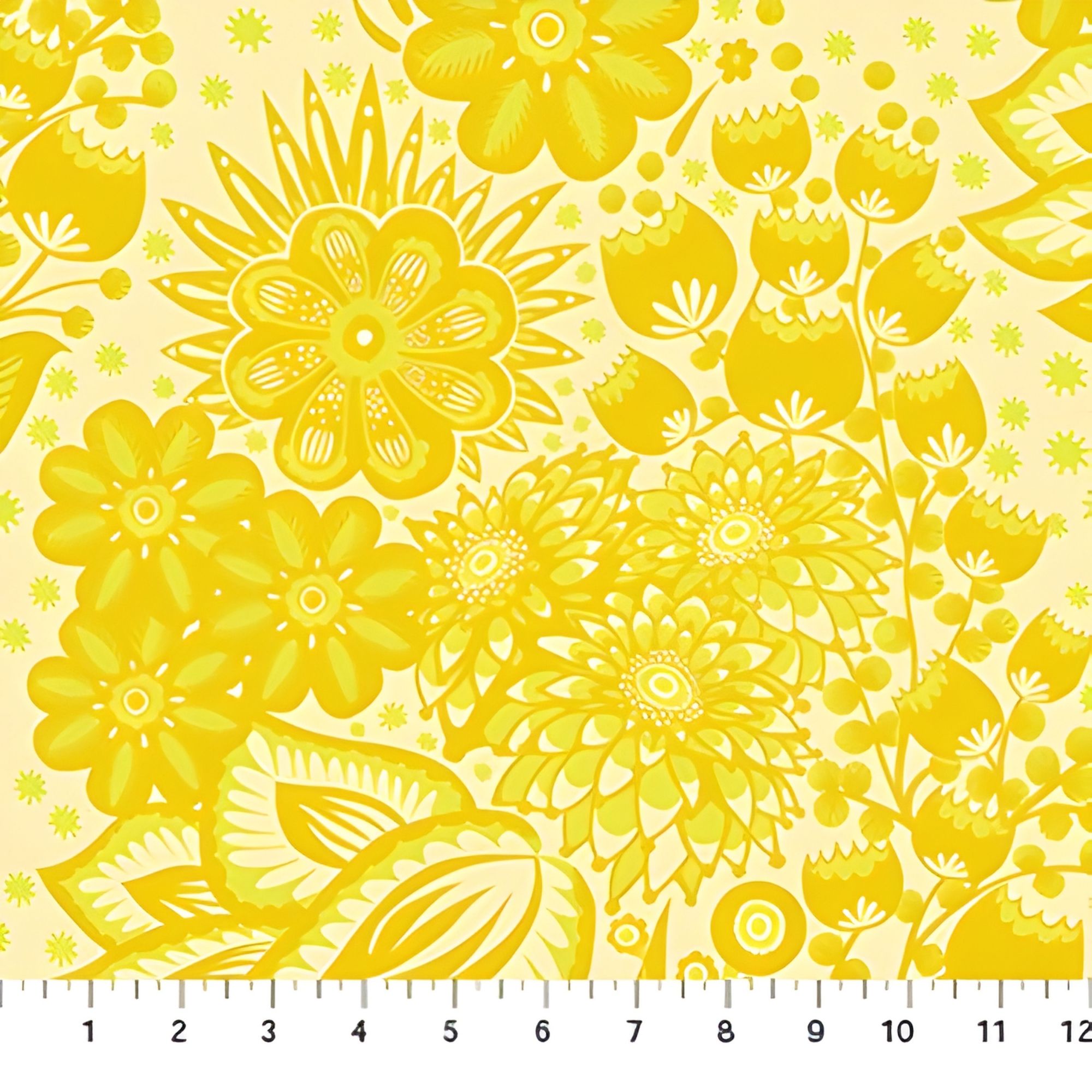 Anna Maria Textiles: Overdressed Totem Yellow AMT152-52V
