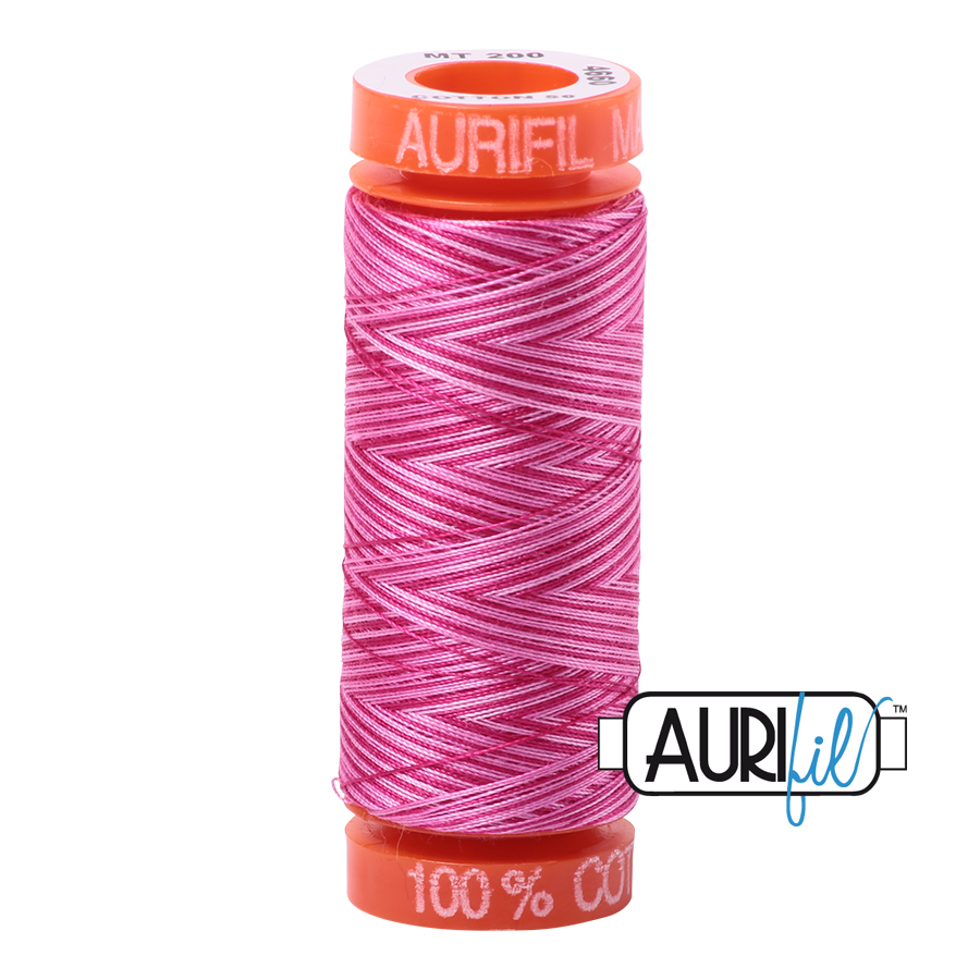 Aurifil Cotton Mako 4660 Pink Taffy Variegated Thread Ne 50 200m