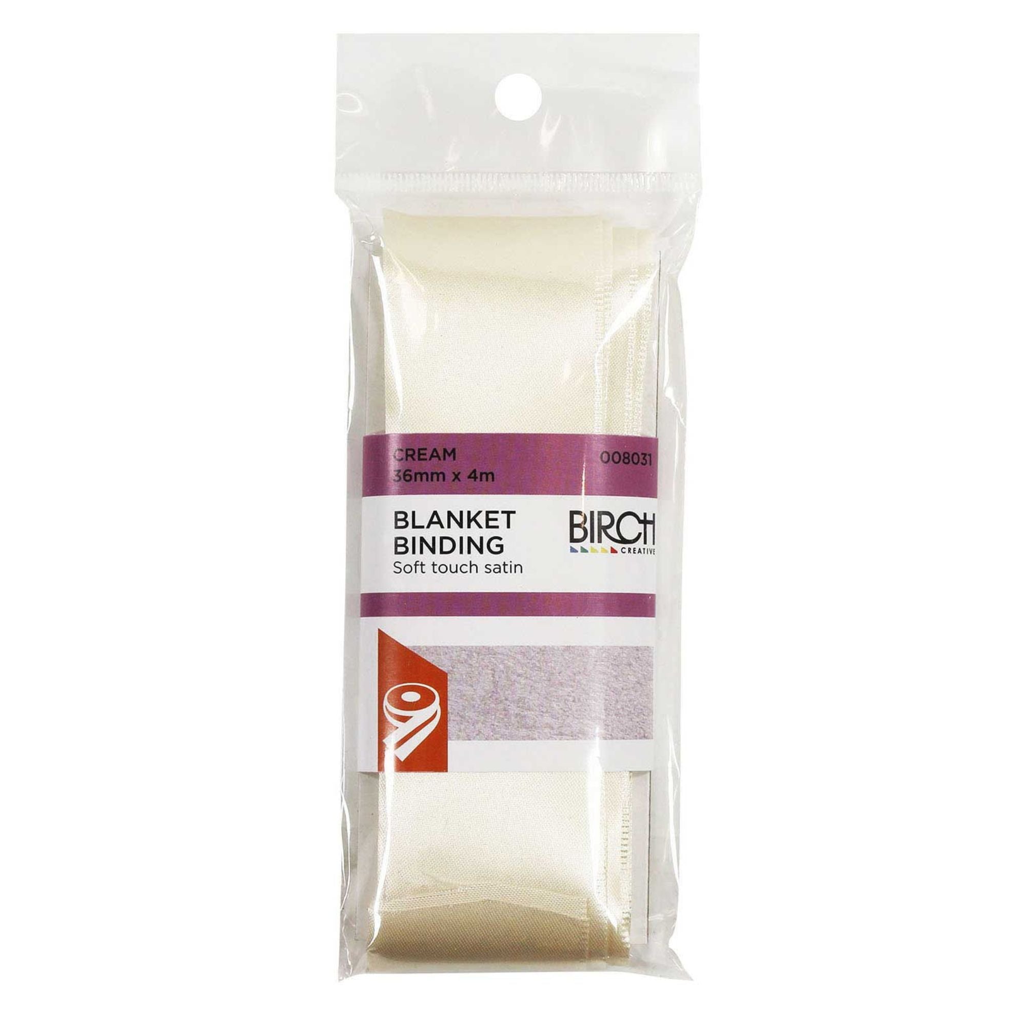 Birch Blanket Binding - Polycotton 36mm x 4 Metre CREAM