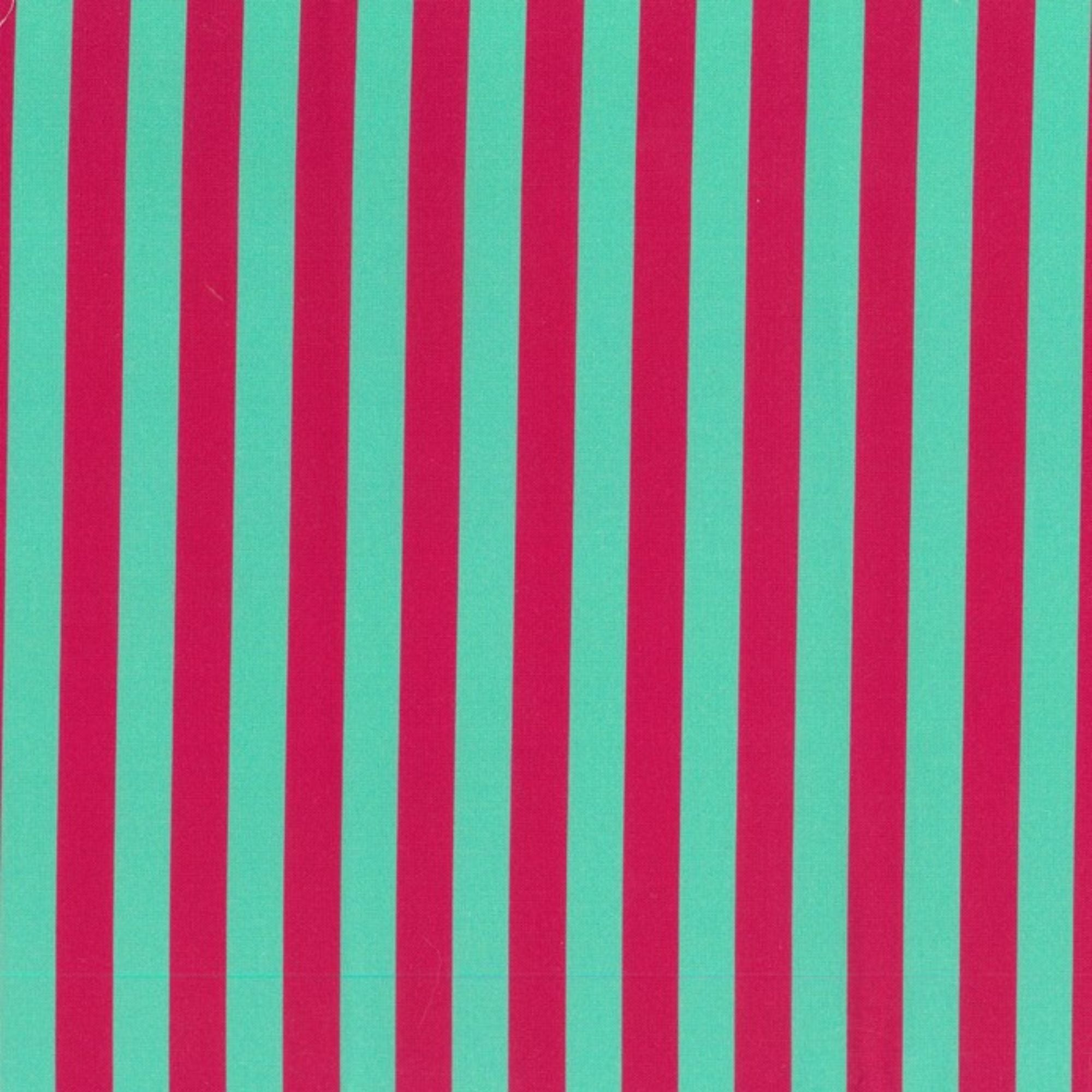 Blockstar Fabrics - Circus - 1/2 Inch Tent Stripe Retro Spearmint and Neon Pink BF-12