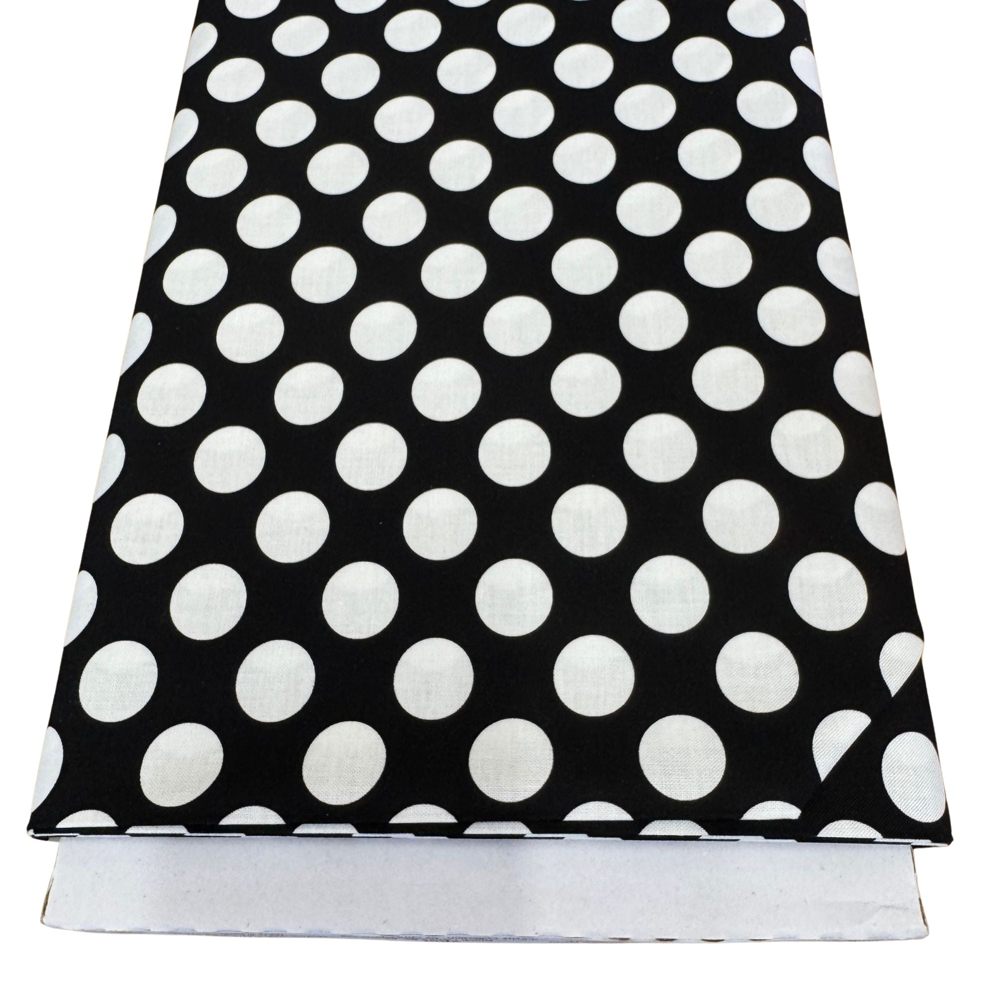 Blockstar Fabrics - Black and White Collection - 3/4 Inch White Spot on Black BF-85