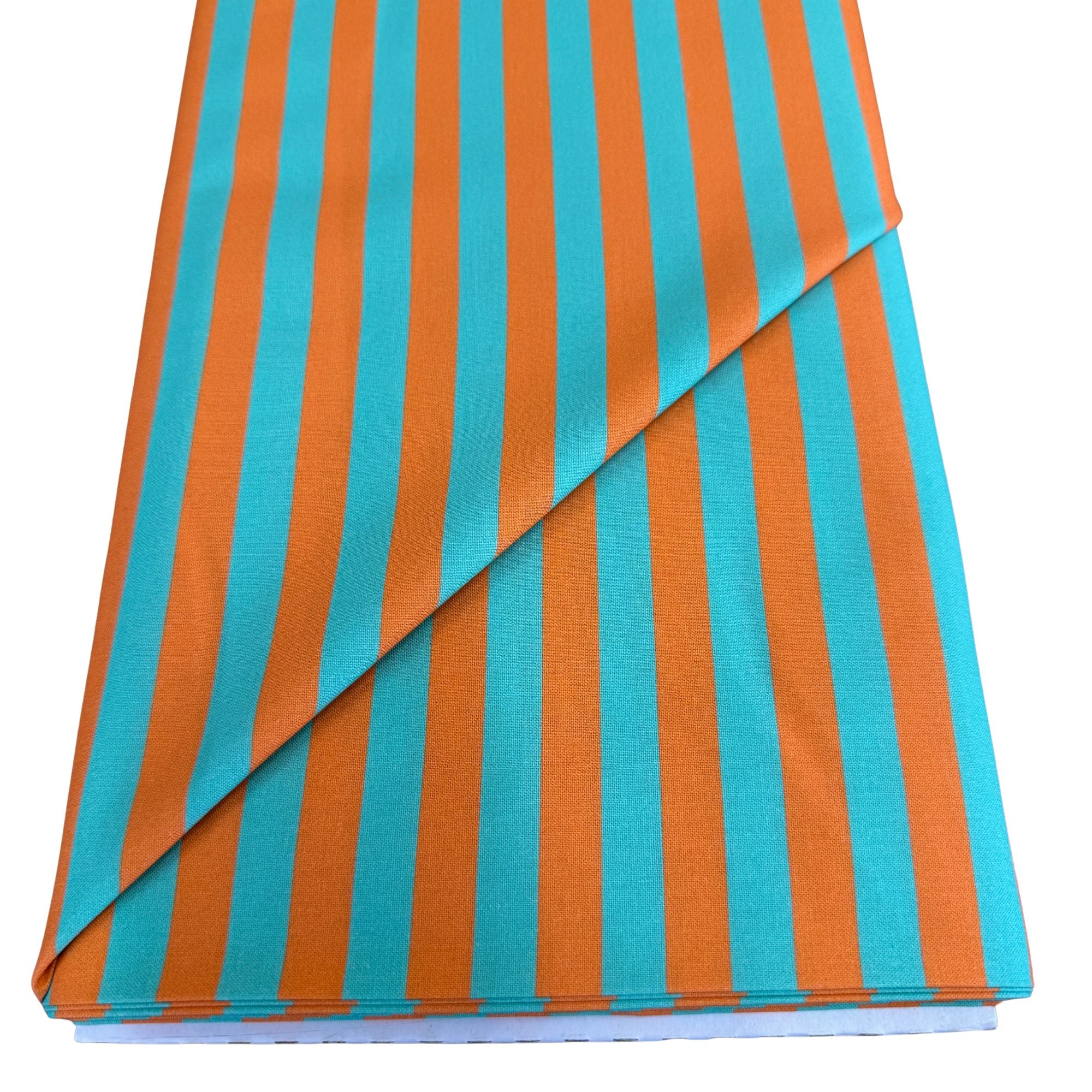 Blockstar Fabrics - Circus - 1/2 Inch Tent Stripe Retro Orange Green BF-14 BOLT