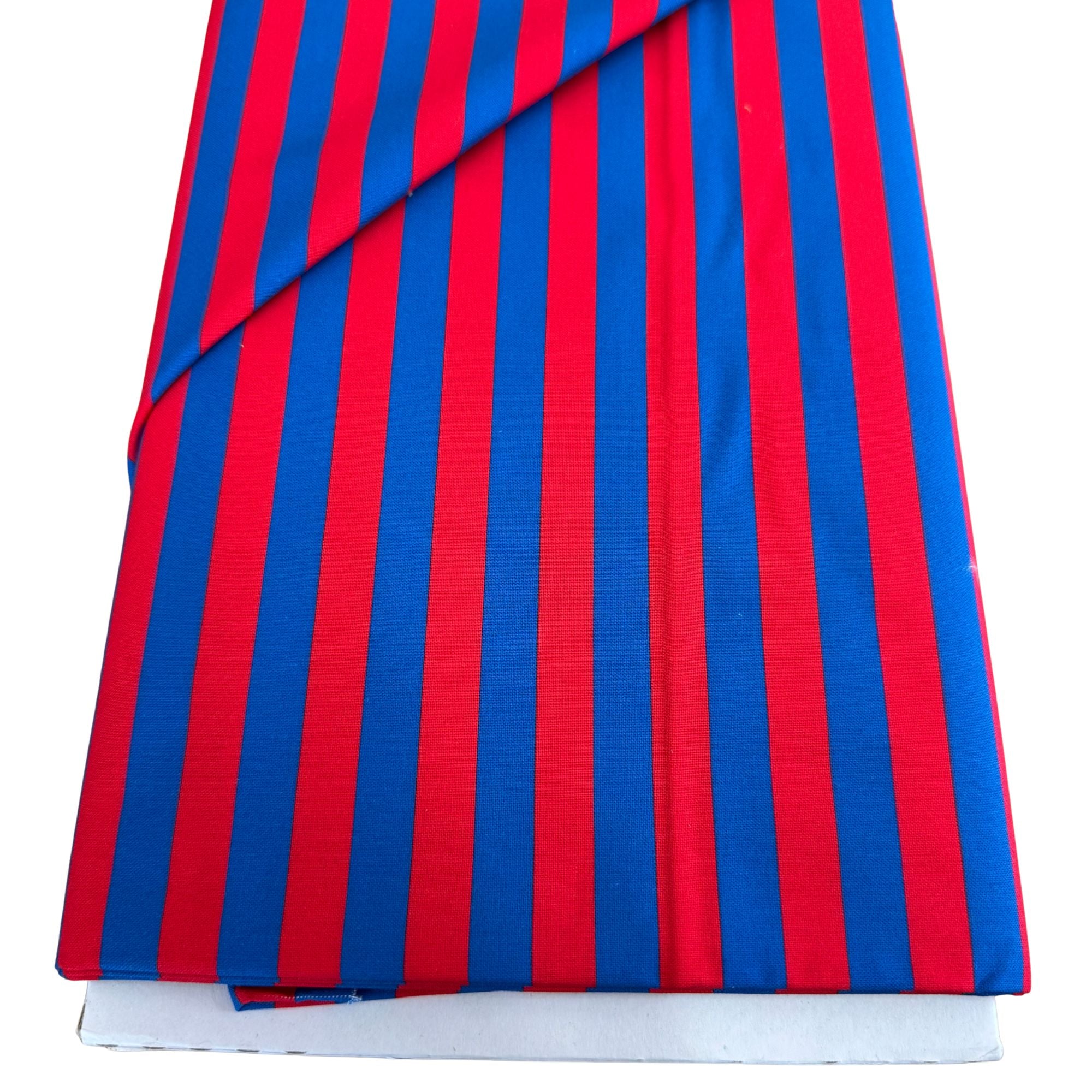 Blockstar Fabrics - Circus - 1/2 Inch Tent Stripe Retro Tomato Red Blue BF-9 BOLT