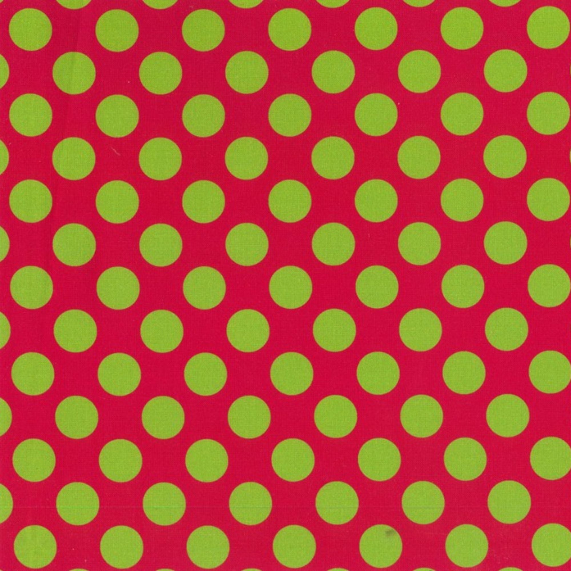 Blockstar Fabrics - Circus - 3/4 Inch Spot Retro Green and Red BF-18