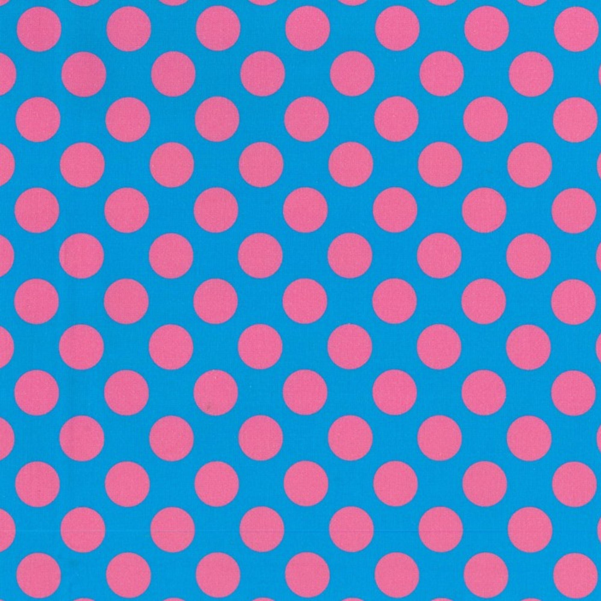 Blockstar Fabrics - Circus - 3/4 Inch Spot Retro Pink Blue BF-24