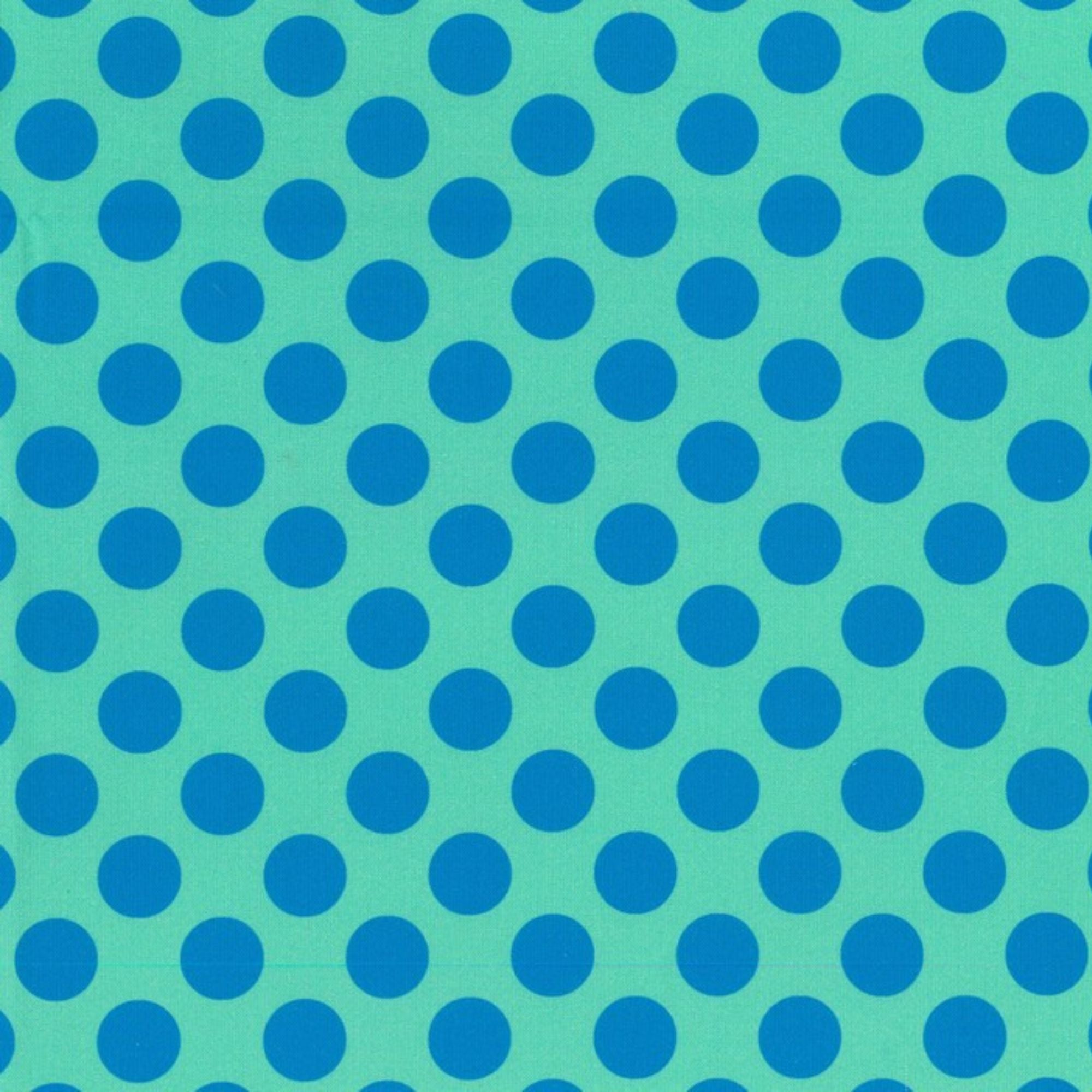 Blockstar Fabrics - Circus - 3/4 Inch Spot Retro Spearmint and Dresden Blue BF-19