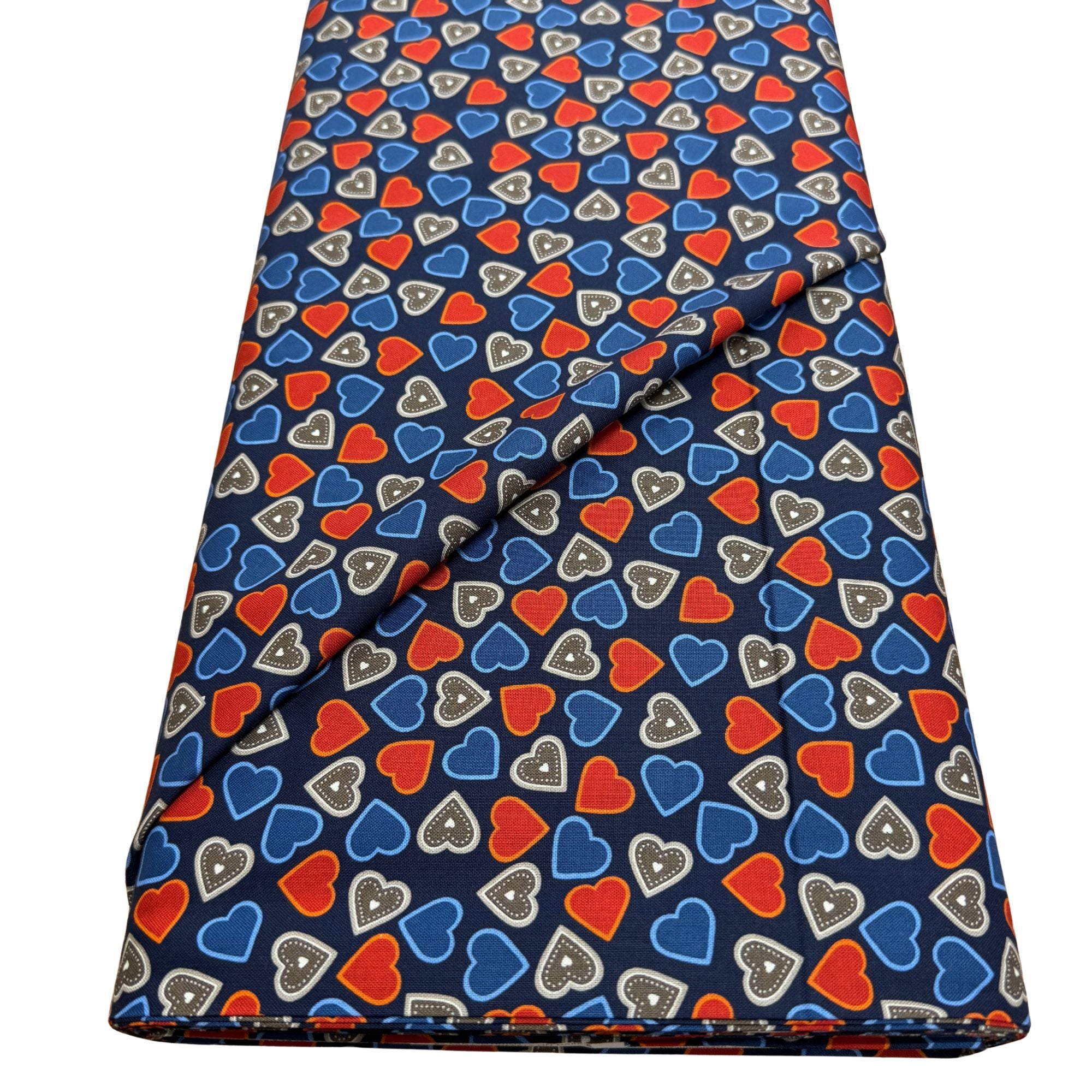 Tomten's Folklore Christmas - hearts on dark blue CE42