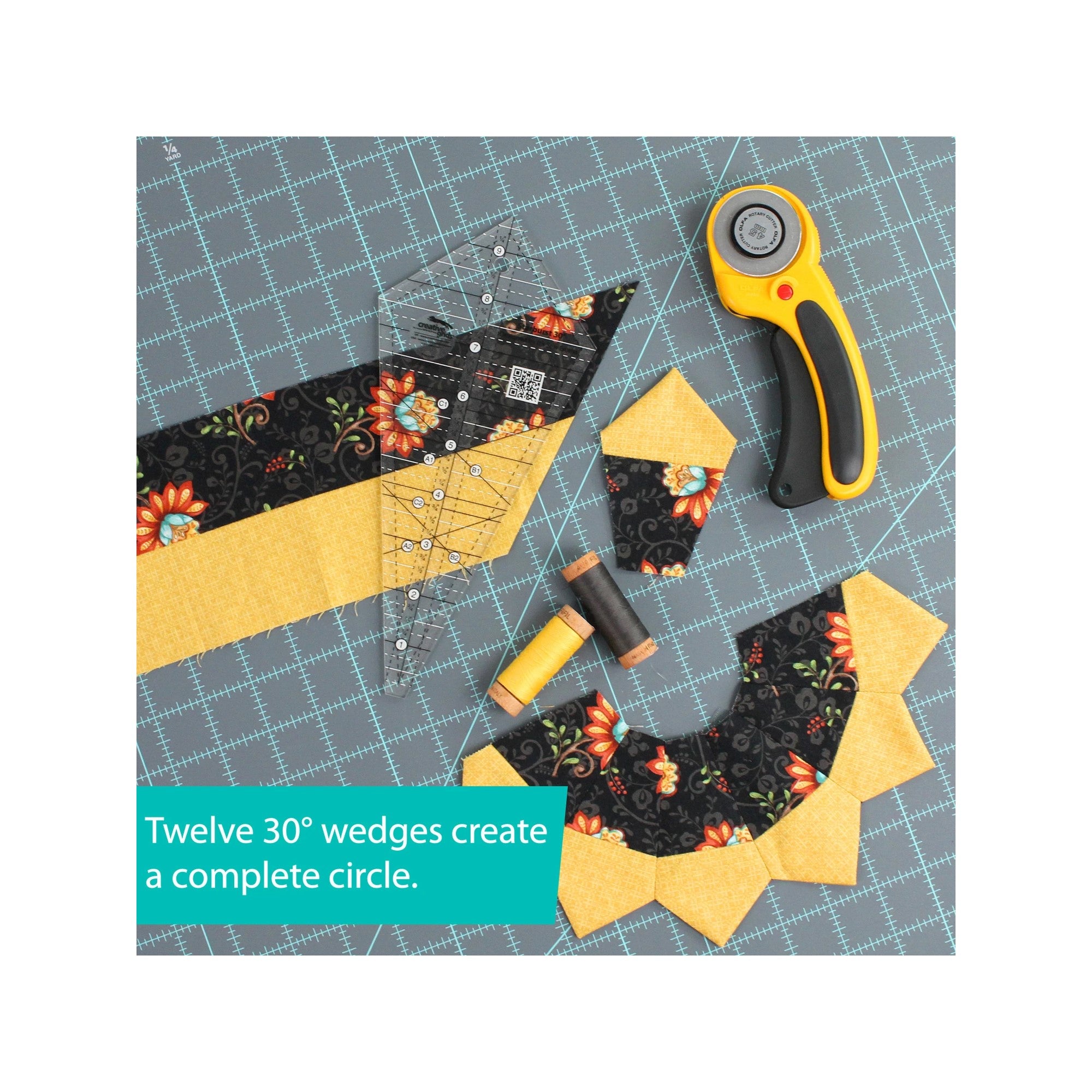 Creative Grids Starburst 30 Degree Triangle 9-1/2in Quilt Ruler CGRISE30