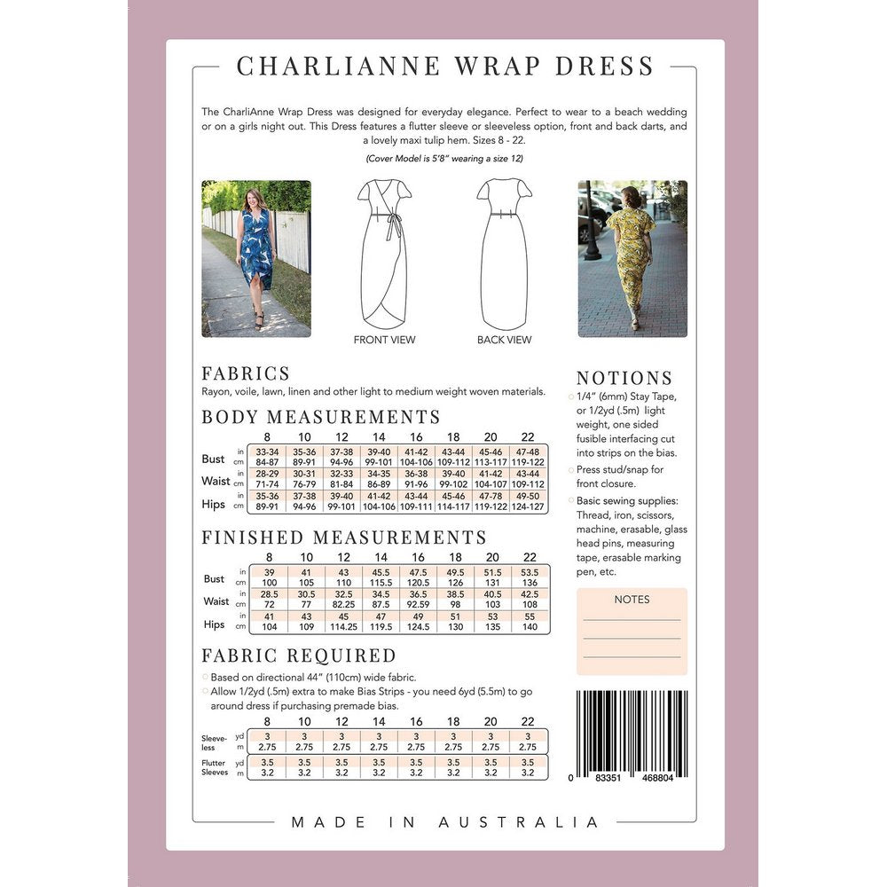 Sew to Grow Sewing Pattern: CharliAnne Wrap Dress