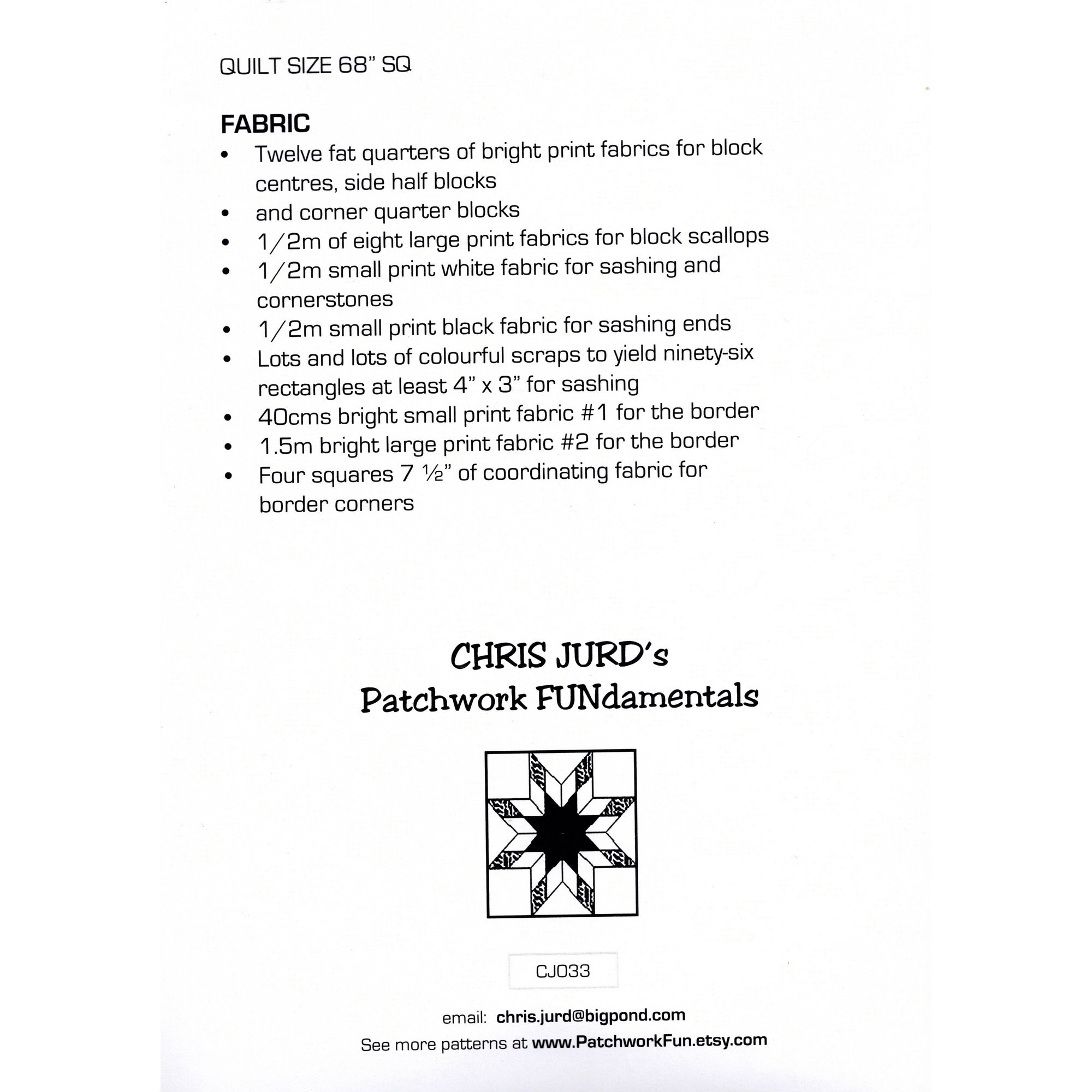 Chris Jurd Designs - Take 2 Quilt Pattern CJ033