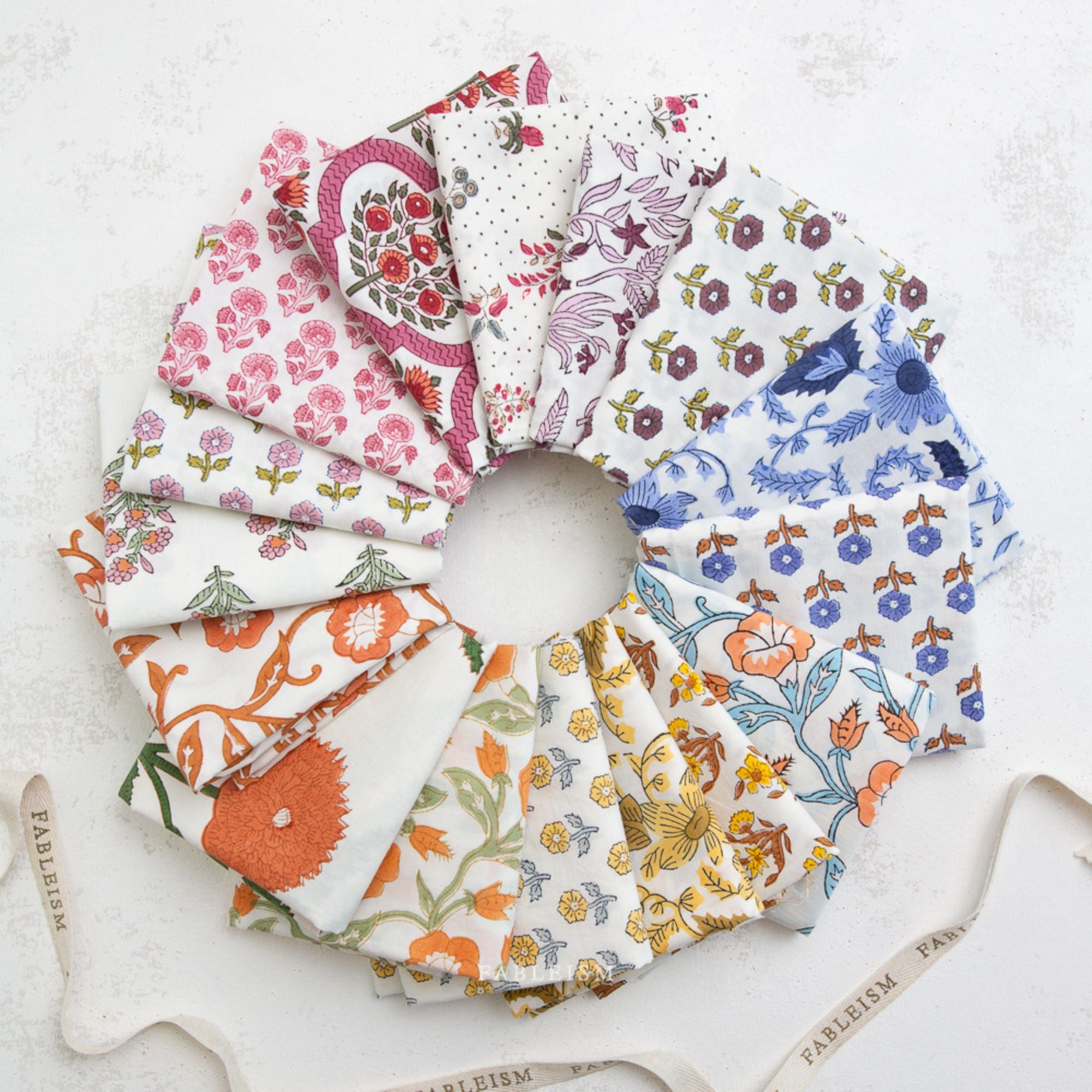 Fat Quarter Bundle: Indian Block Prints BPCT-FQ-16 16pcs