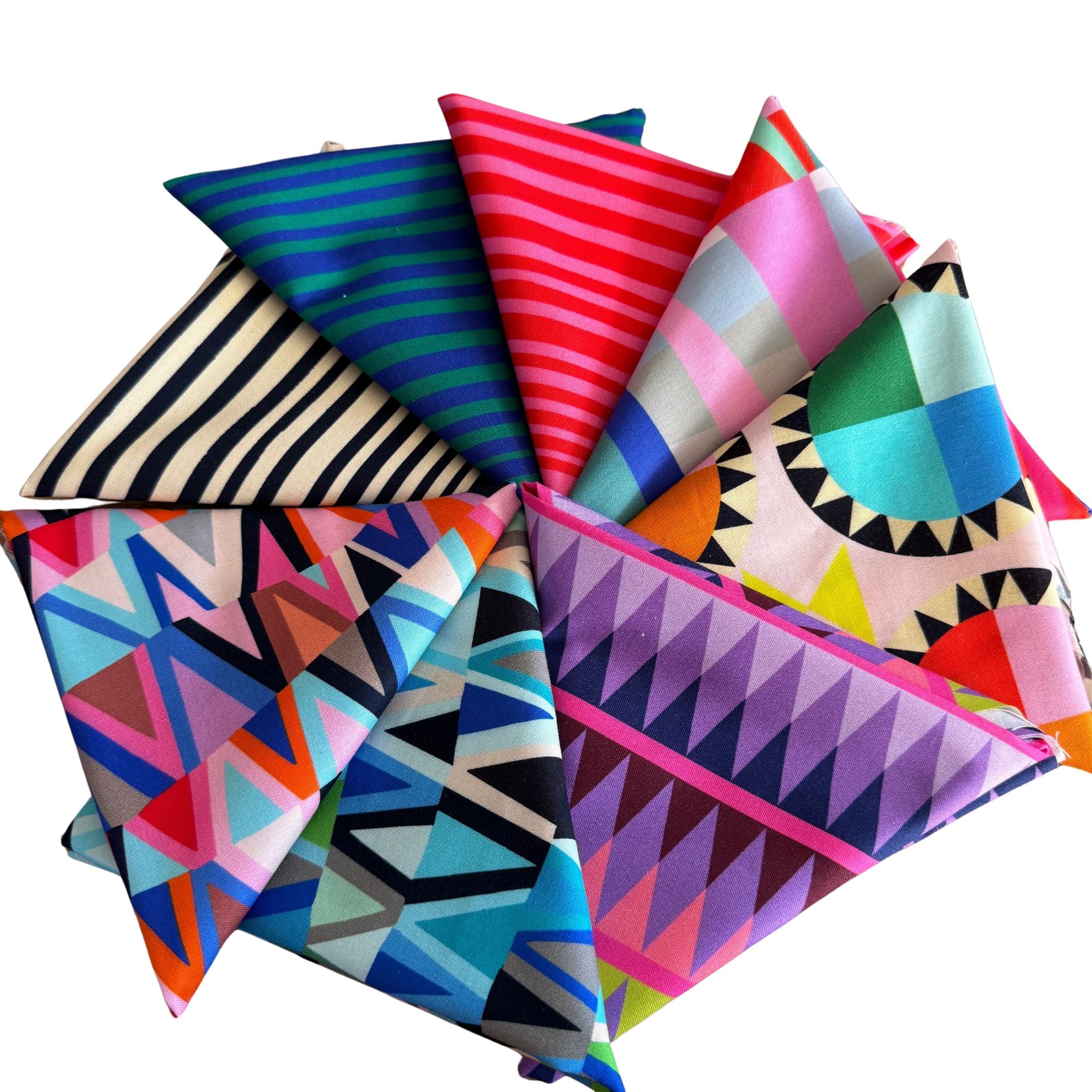 Fat Quarter Bundle: Annabel Wrigley Kaleidoscope Parade Windham Fabrics 8 pcs