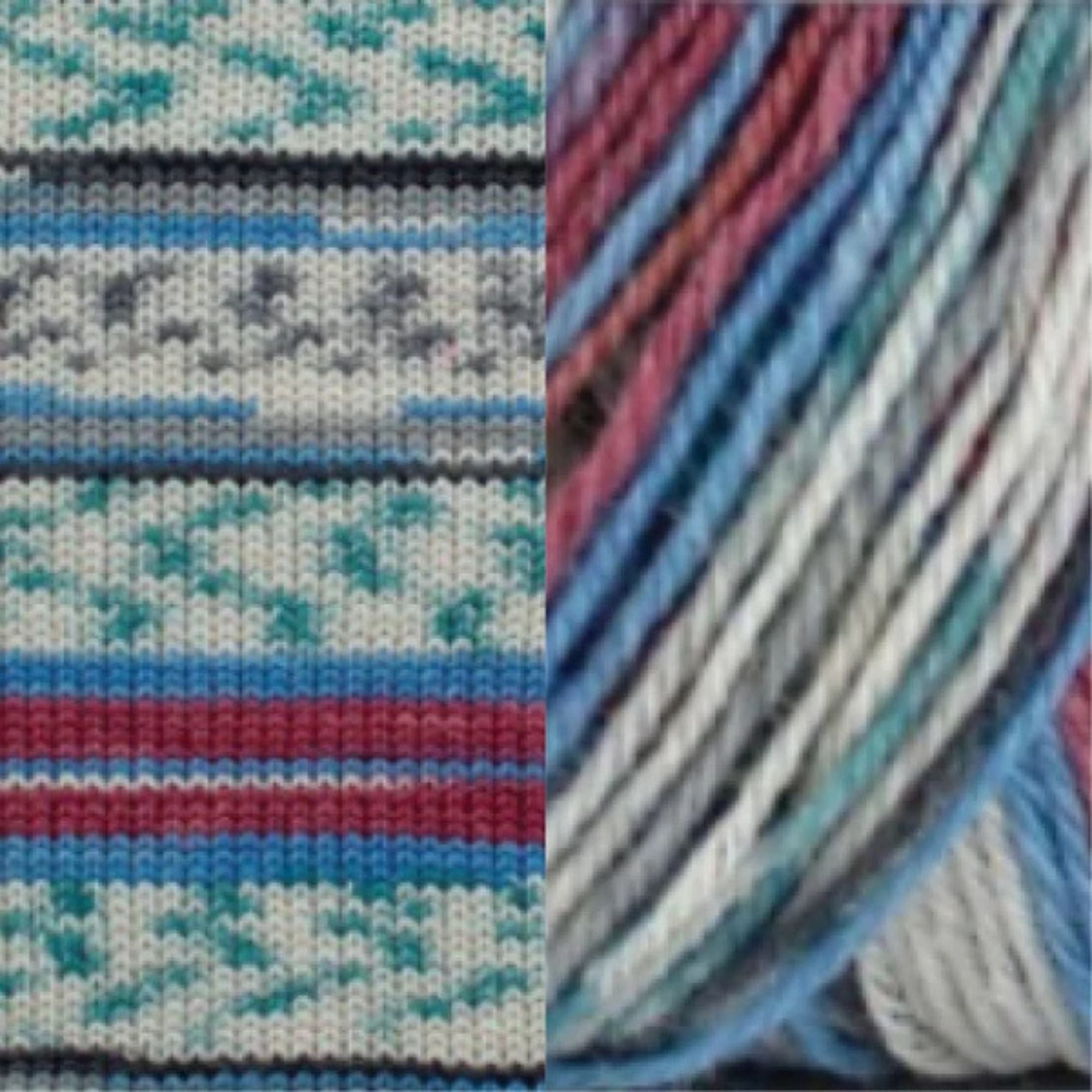 Fiddlesticks Harlequin 4 Ply Sock Yarn 32-02 Blue