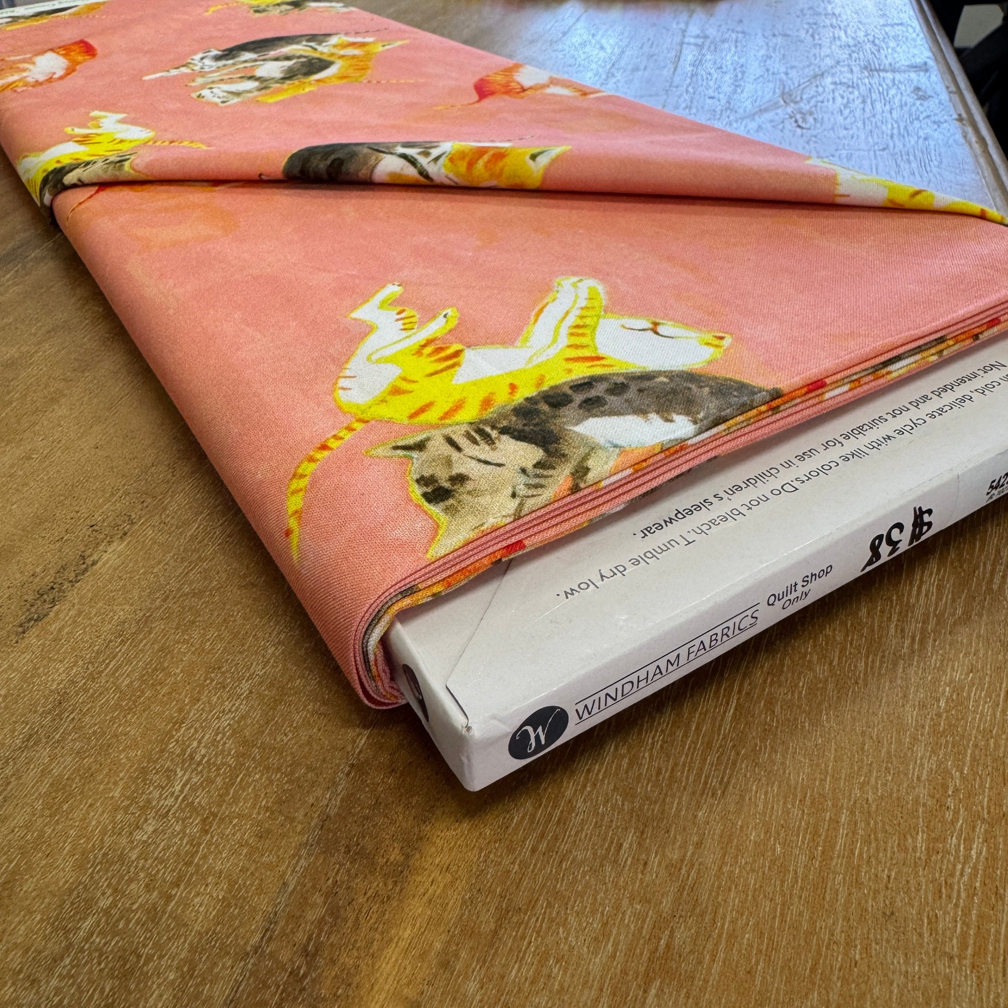 Heather Ross By Hand Barn Kittens Salmon 54251D-3