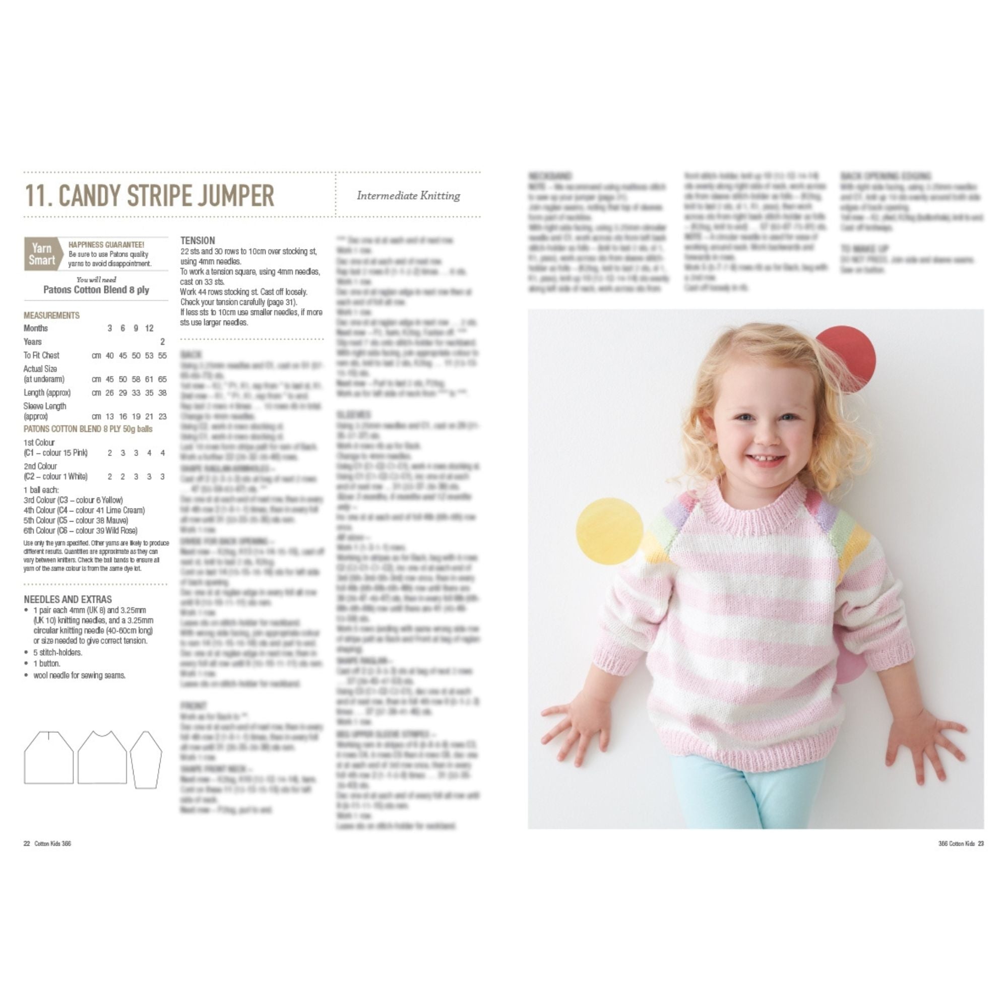 Heirloom: Cotton Kids Knitting Patterns 366 Candy Stripe Jumper