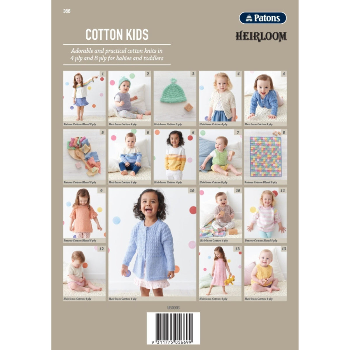 Heirloom: Cotton Kids Knitting Patterns 366 Back Cover