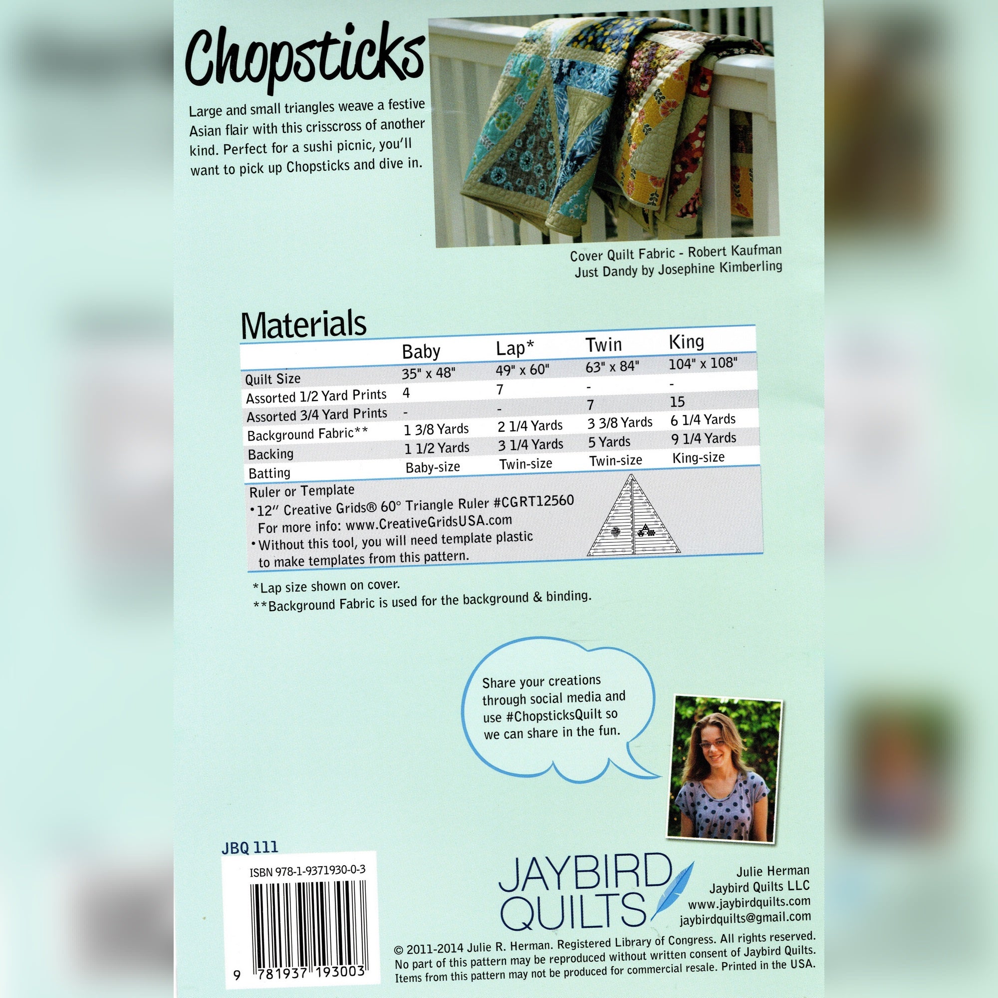 JayBird Quilts Pattern: Chopsticks