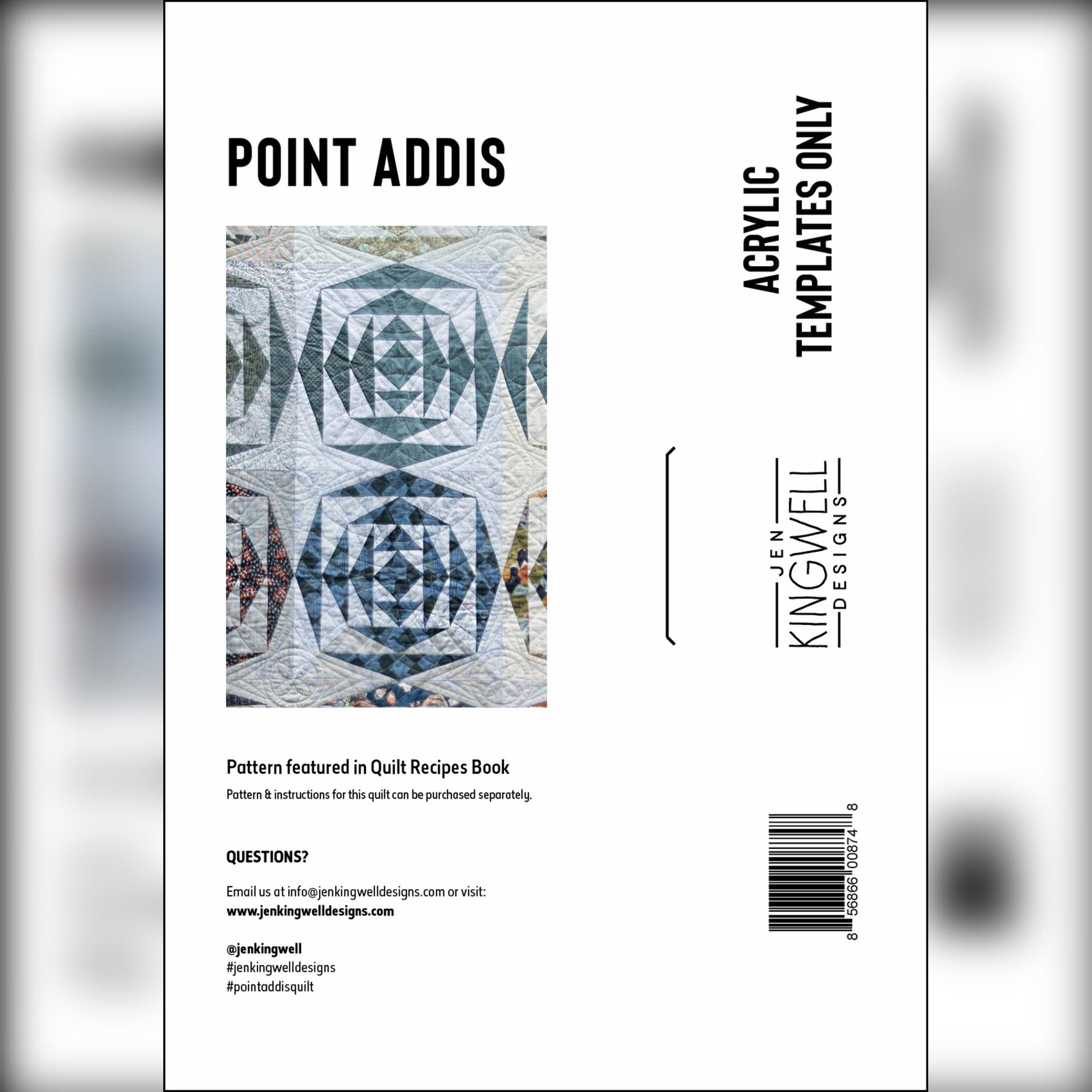 Jen Kingwell Designs: Point Addis (Acrylic Template Only)