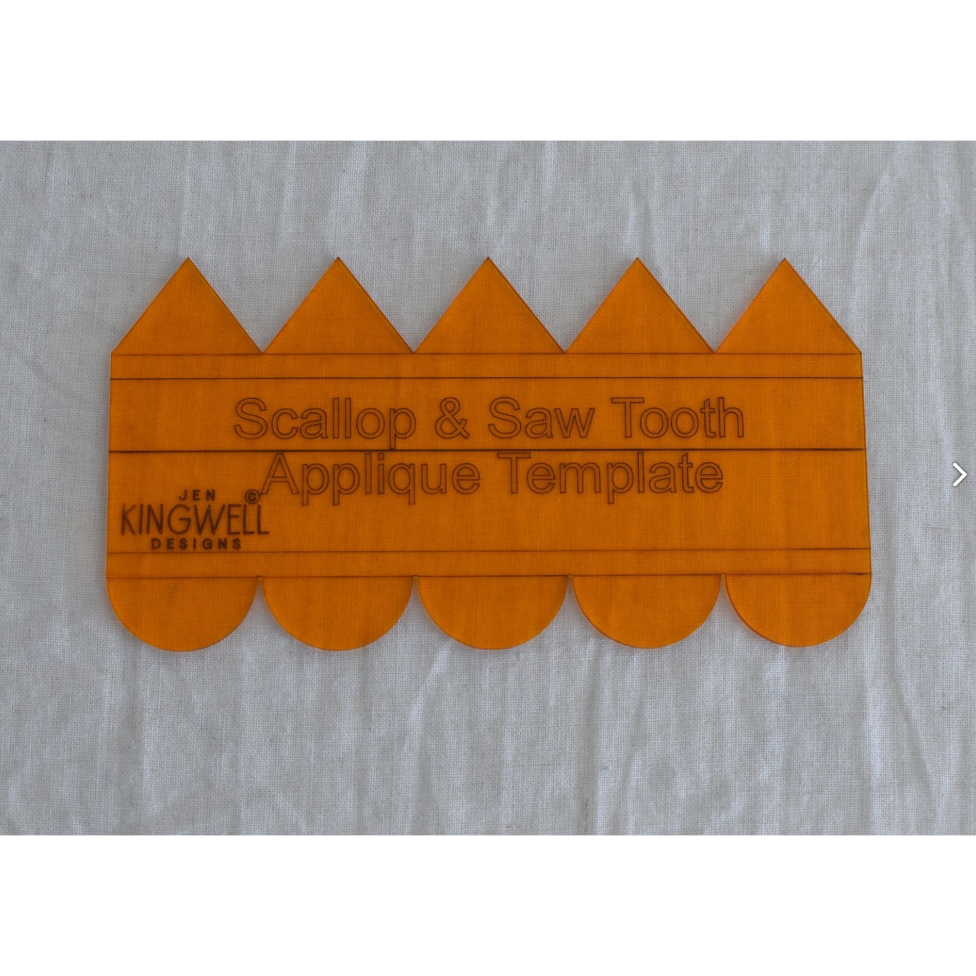 Jen Kingwell Designs: Scallop and Saw Tooth Quilting Ruler (Acrylic Template Only)