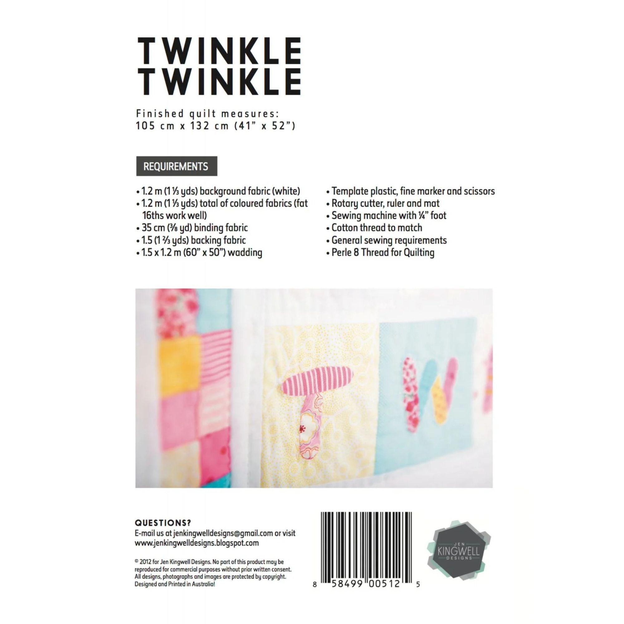 Jen Kingwell: Twinkle Twinkle Quilt Pattern Materials List