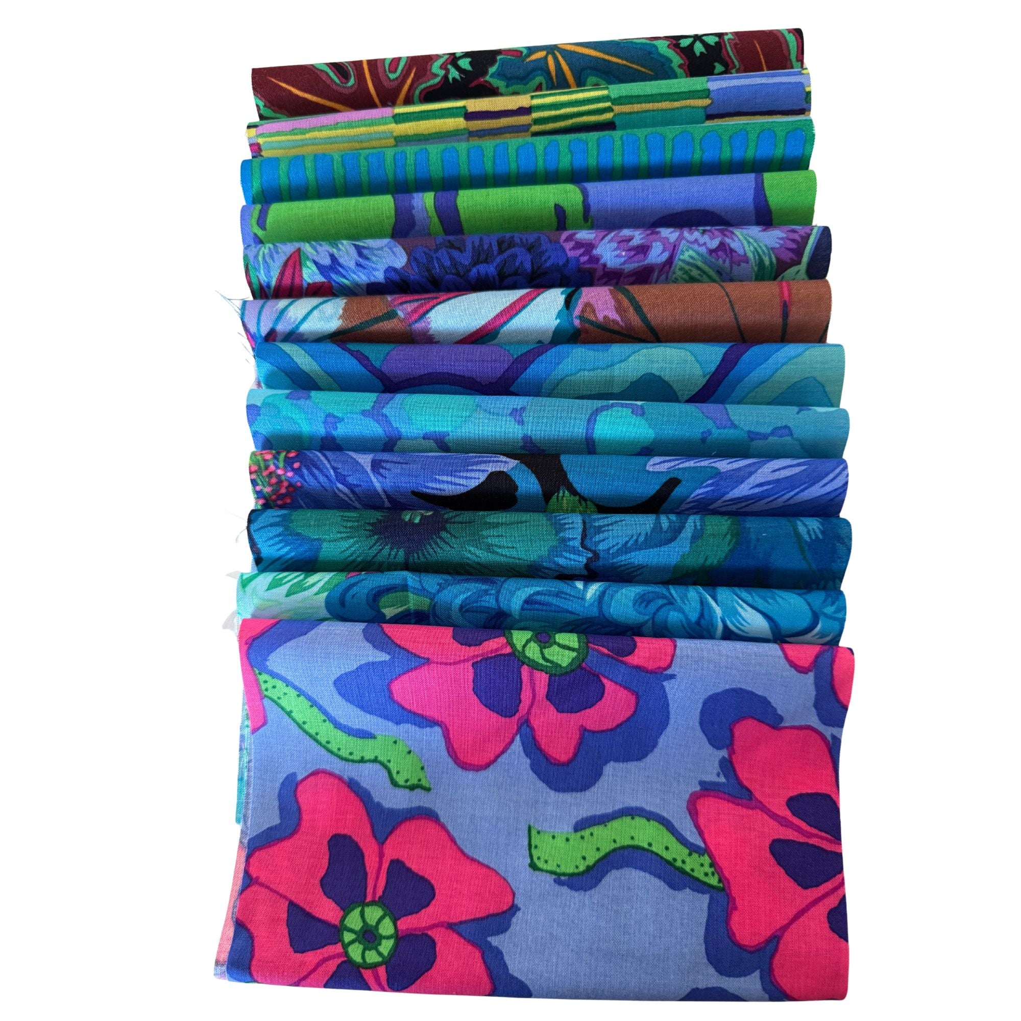 Kaffe Fassett Fabric Pack Blue / Green 12 (10" x 6")