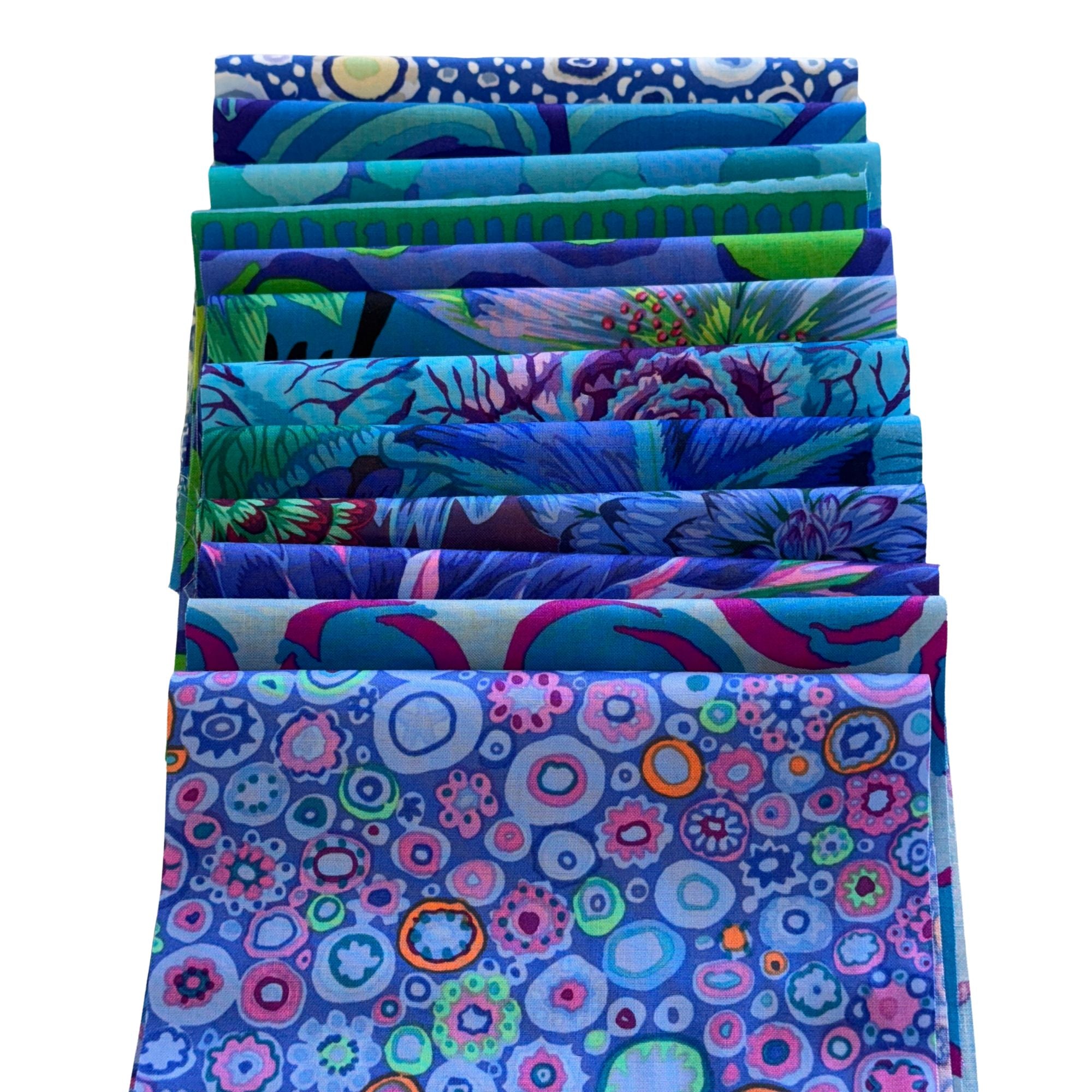 Kaffe Fassett Fabric Pack Blue 12 pcs (10" x 6")