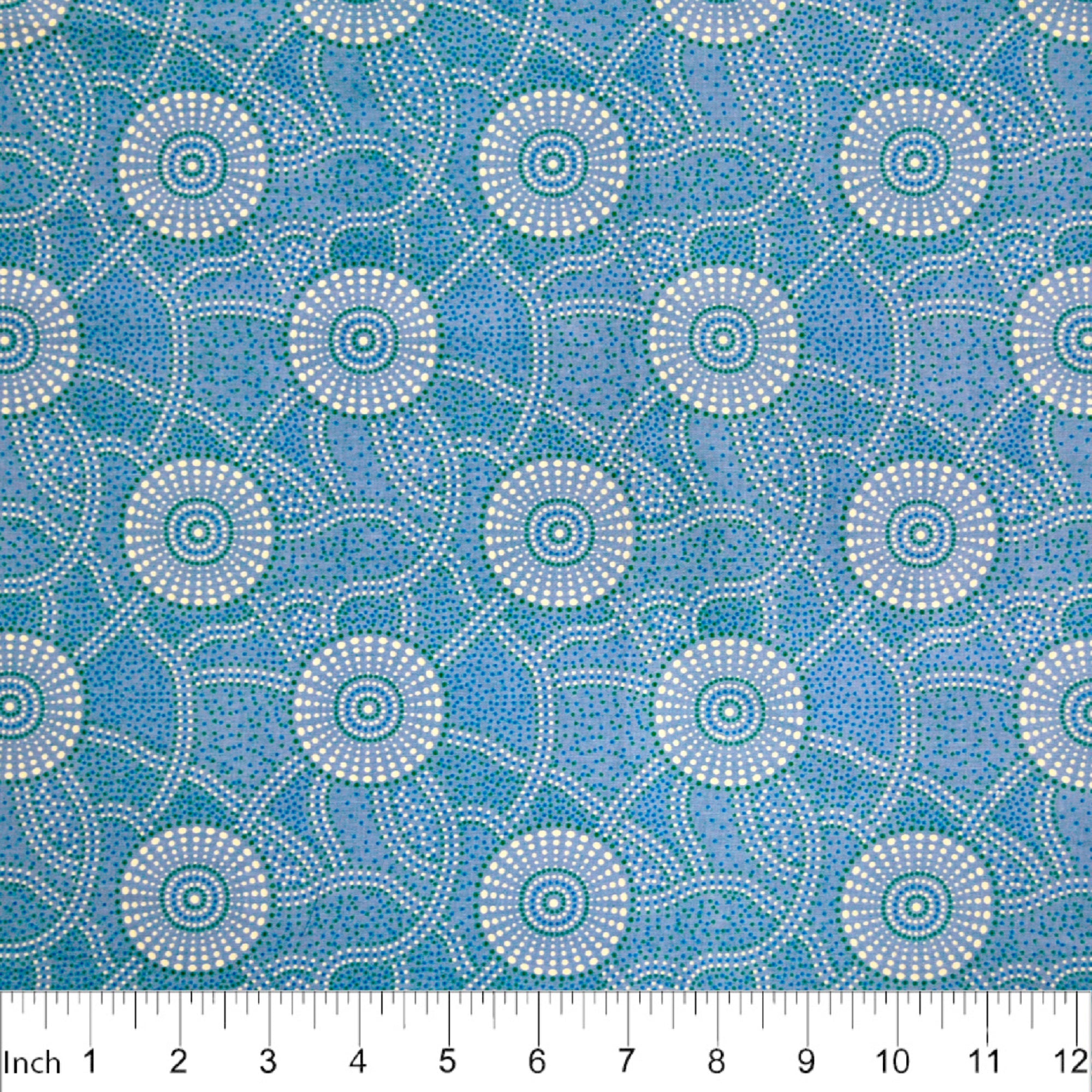 Aboriginal Design: Kangeroo Path in Blue by Roseanne Morton