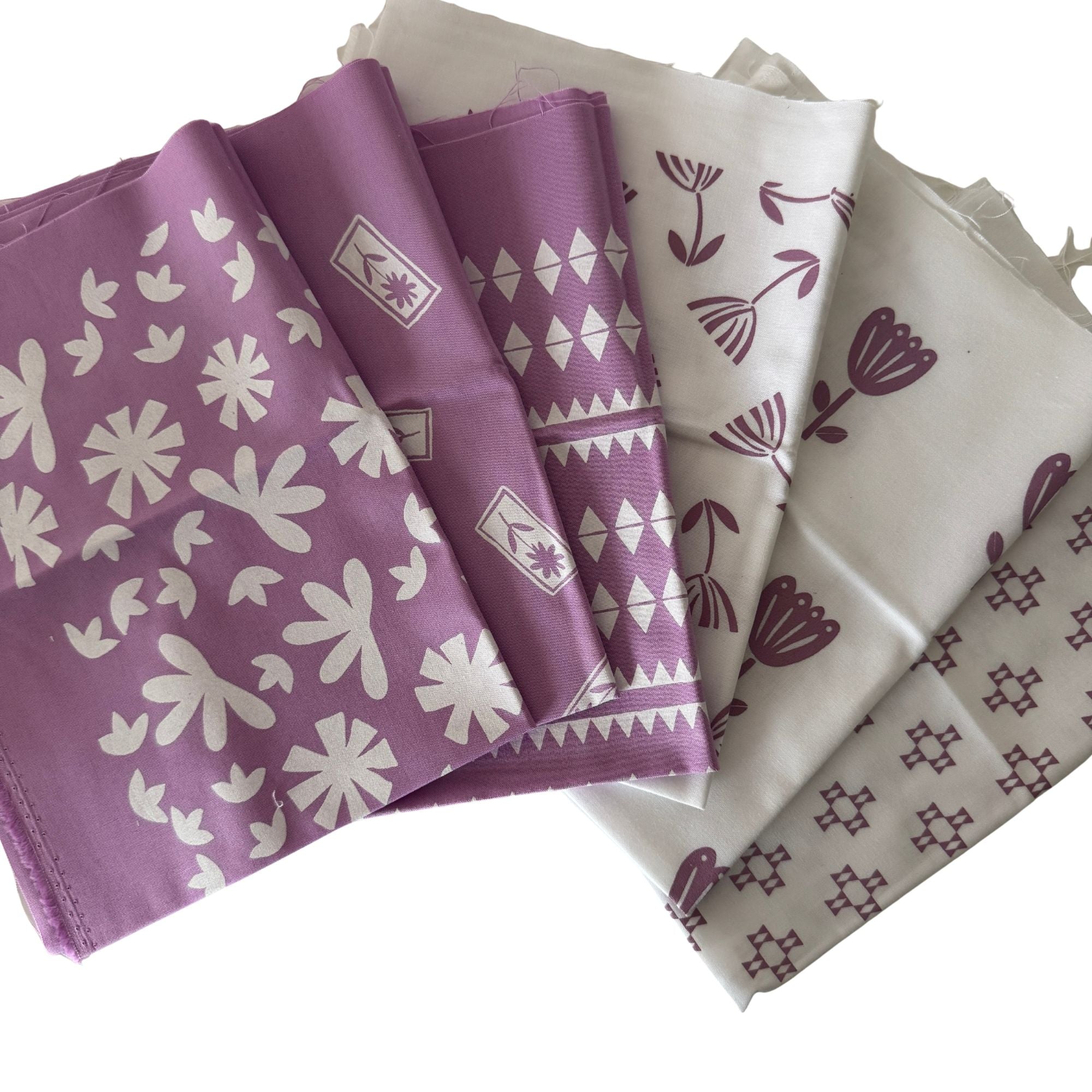 Karen Lewis Textiles: Screen Printed Fat Eighth's in Lilac