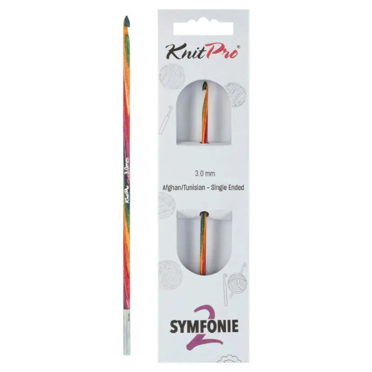 KnitPro Afghan / Tunisian Single Ended Symfonie 2 Crochet Hook