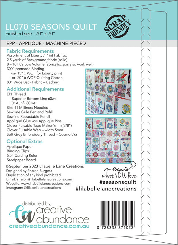 Lilabelle Lane Creations - Seasons EPP Kit