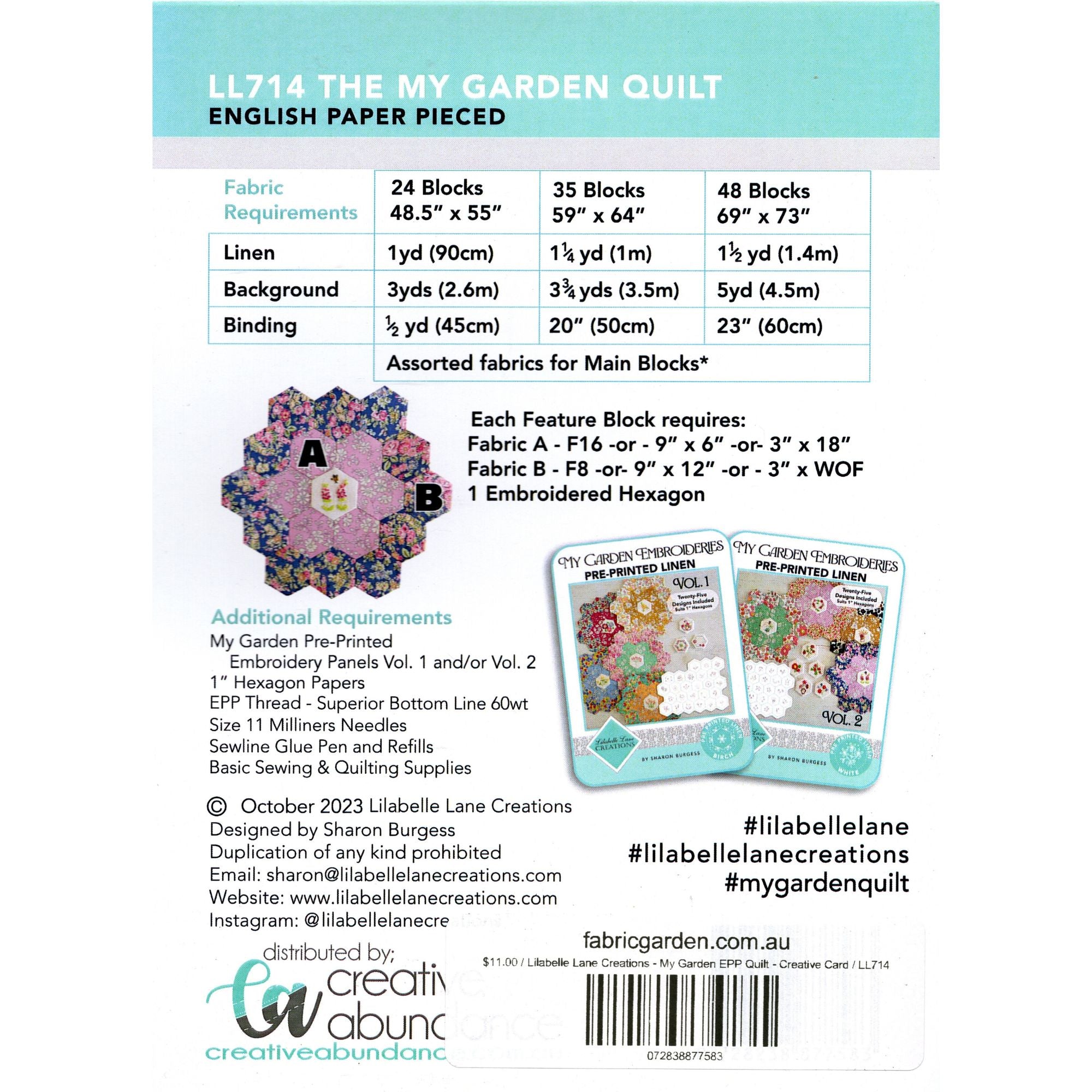 Lilabelle Lane Creations - My Garden EPP Quilt - Creative Card