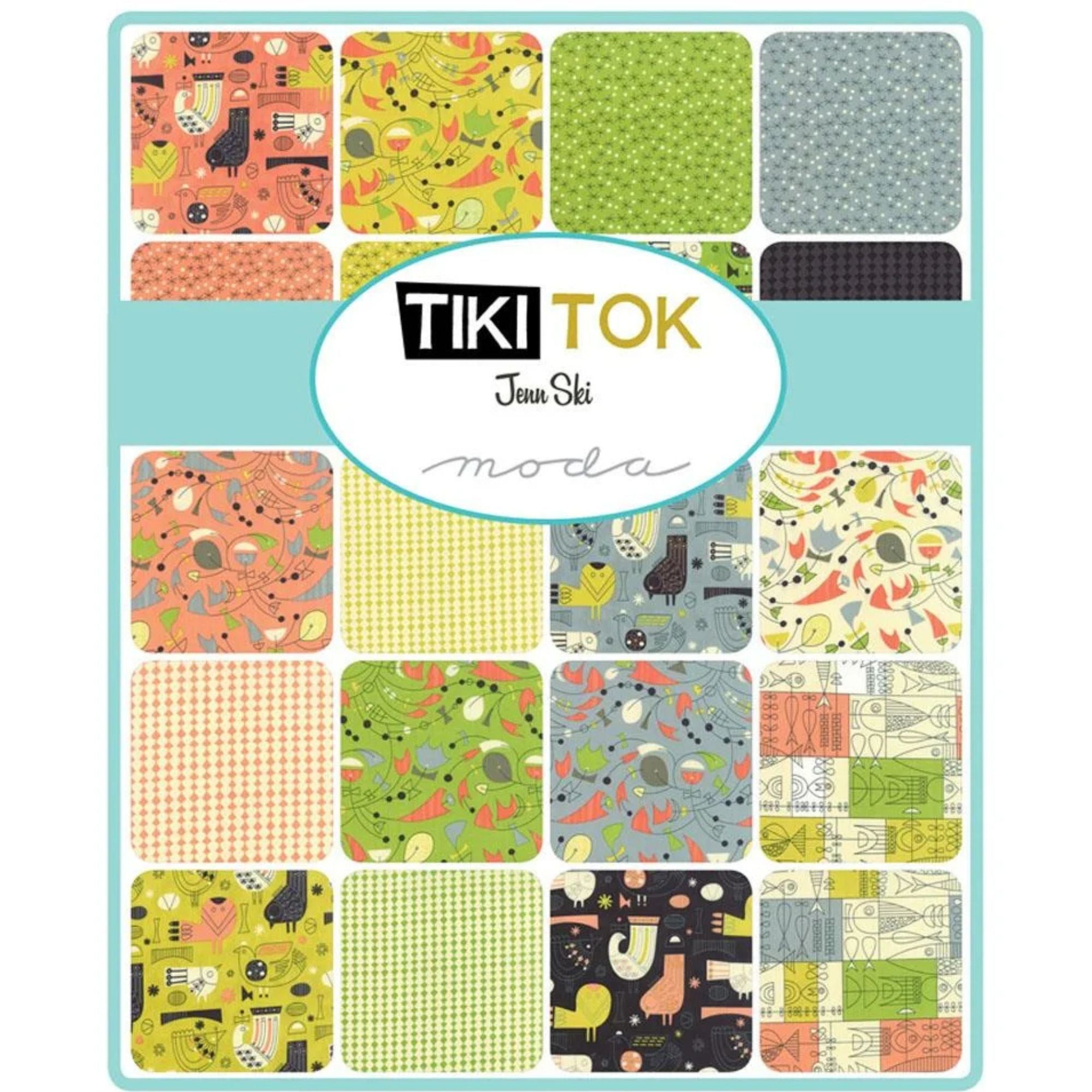 MODA Charm Square: Tiki Tok by Jenn Ski