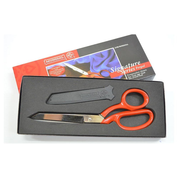 Mundial 8 Inch Red Handle Serra Sharp Scissors